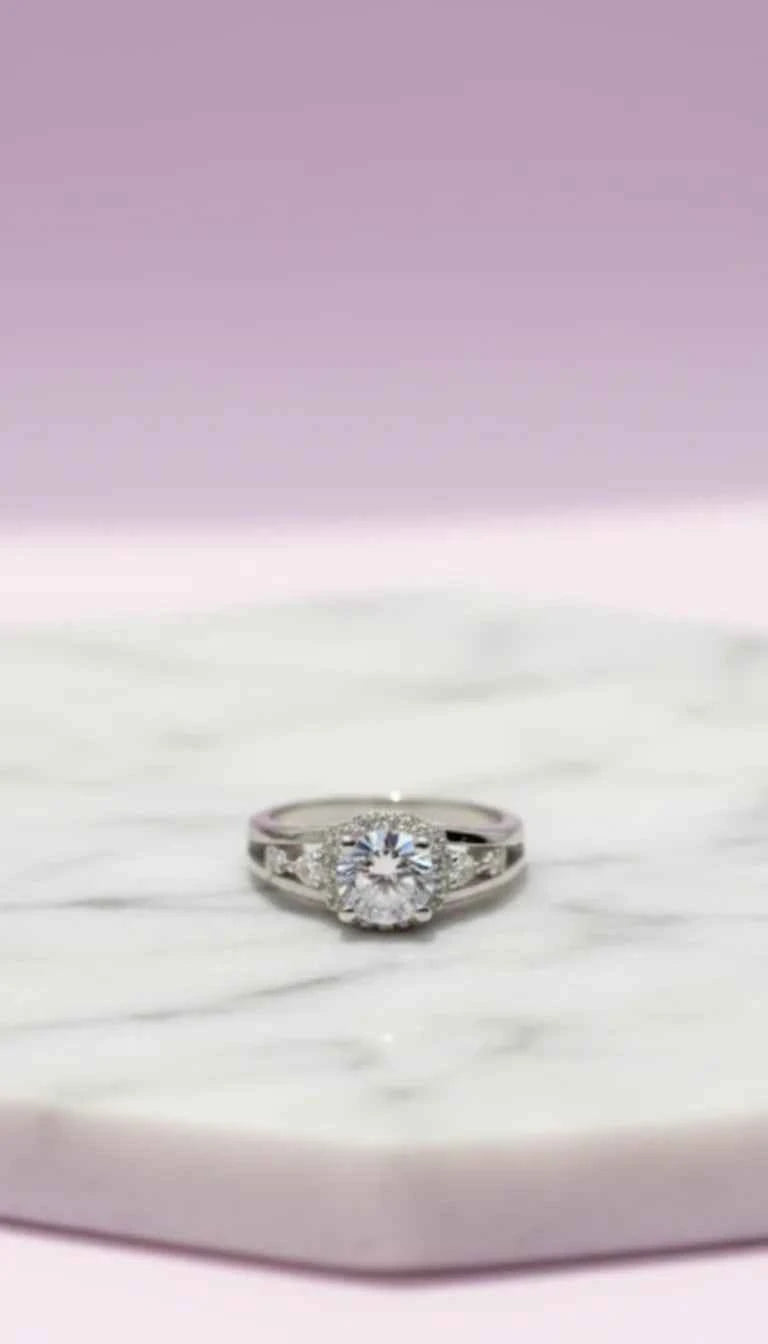 Curved Crystal Ring Silver Box set of 12