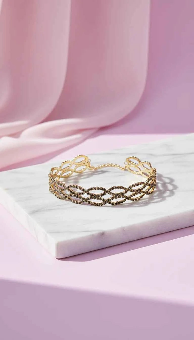 Oval Cut Out Crystal Tennis Bracelet