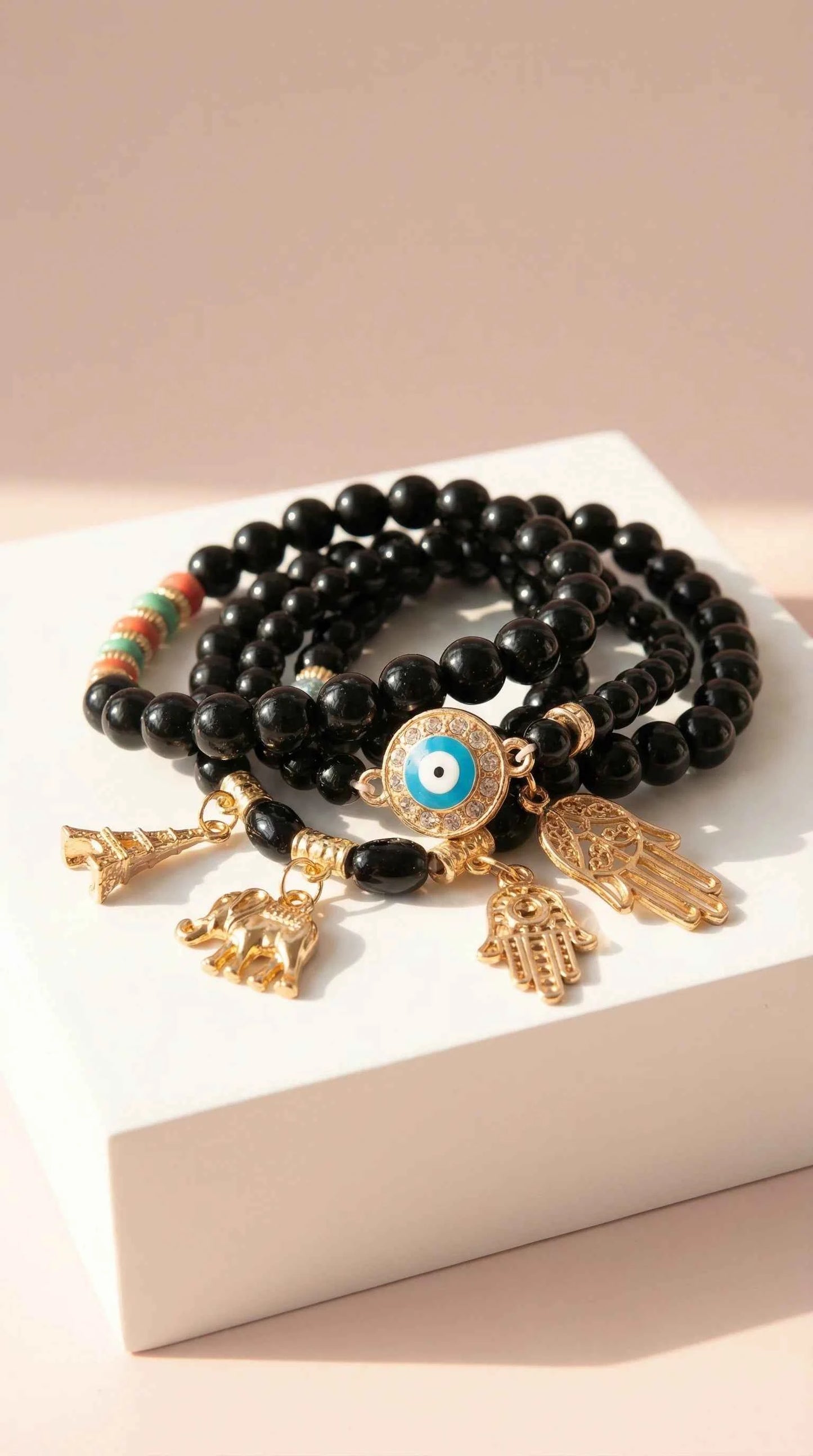 Parisian Charm Ceramic Beaded Bracelet Set