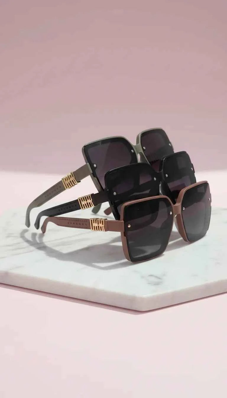 Celebrity Inspired Gold Accent Sunglasses Box of 12