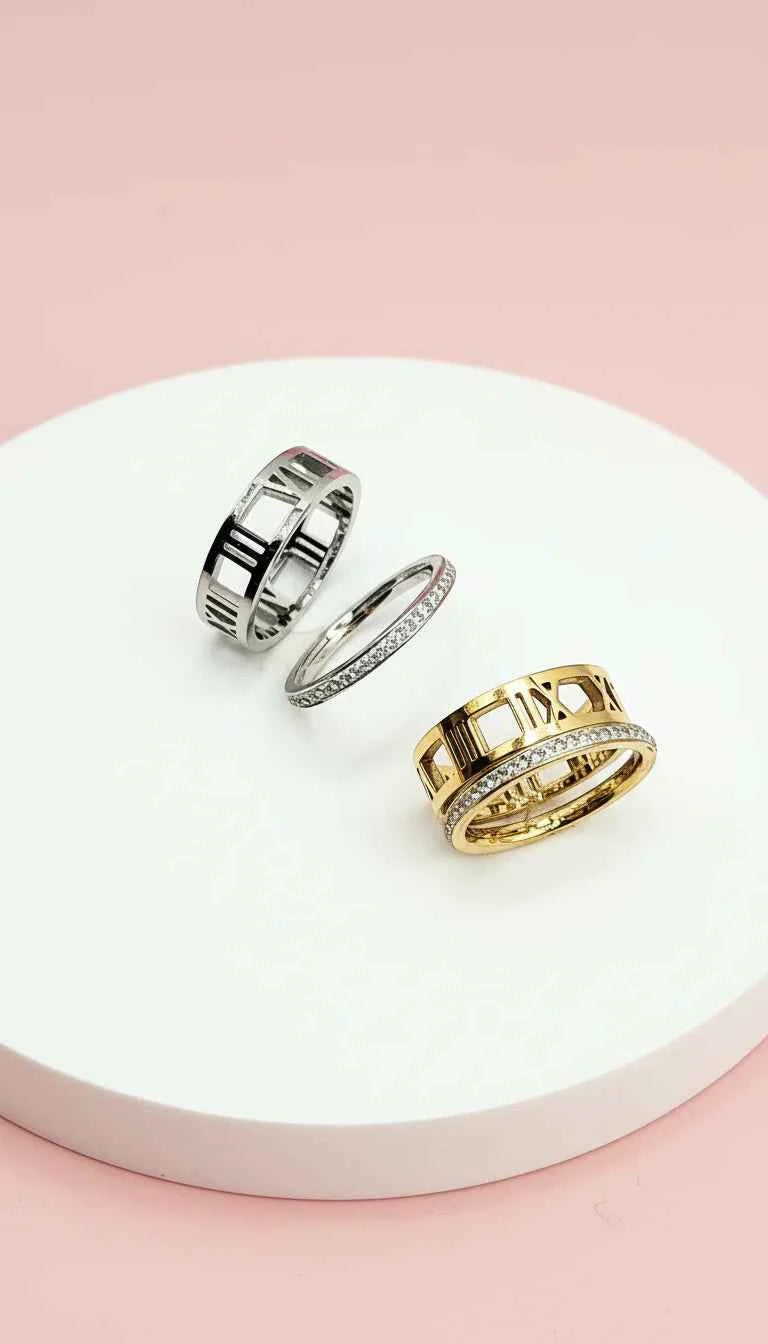 Waterproof 24 Pack Of Gold Plated Numeral Stacking Rings