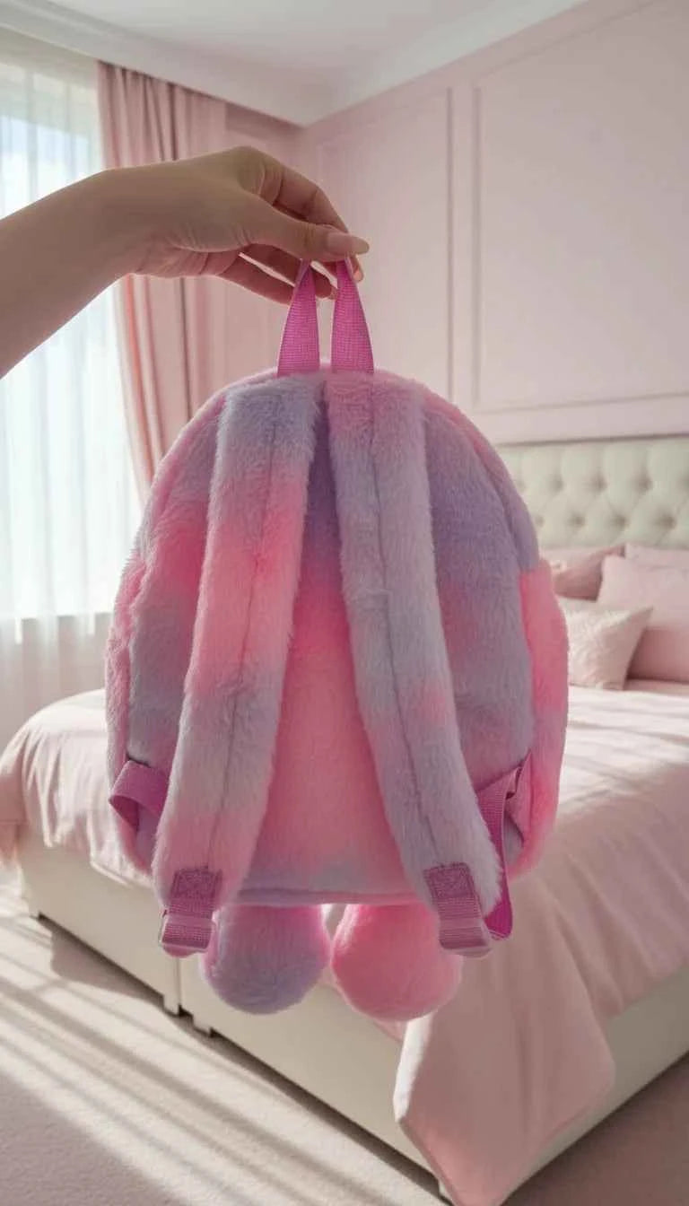Plush Pastel Fluffy Teddy Bear Backpack