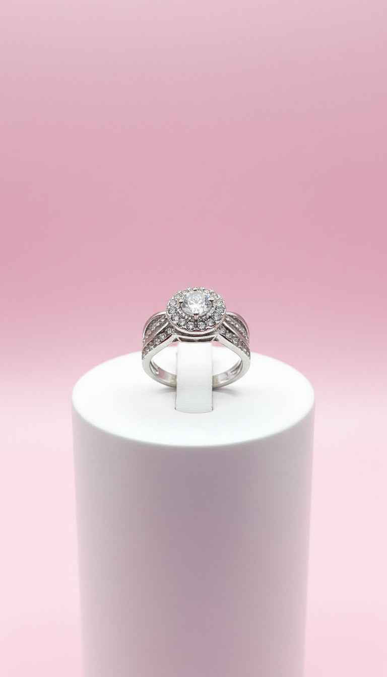 Silver Cut Out Crystal Ring Box set of 12