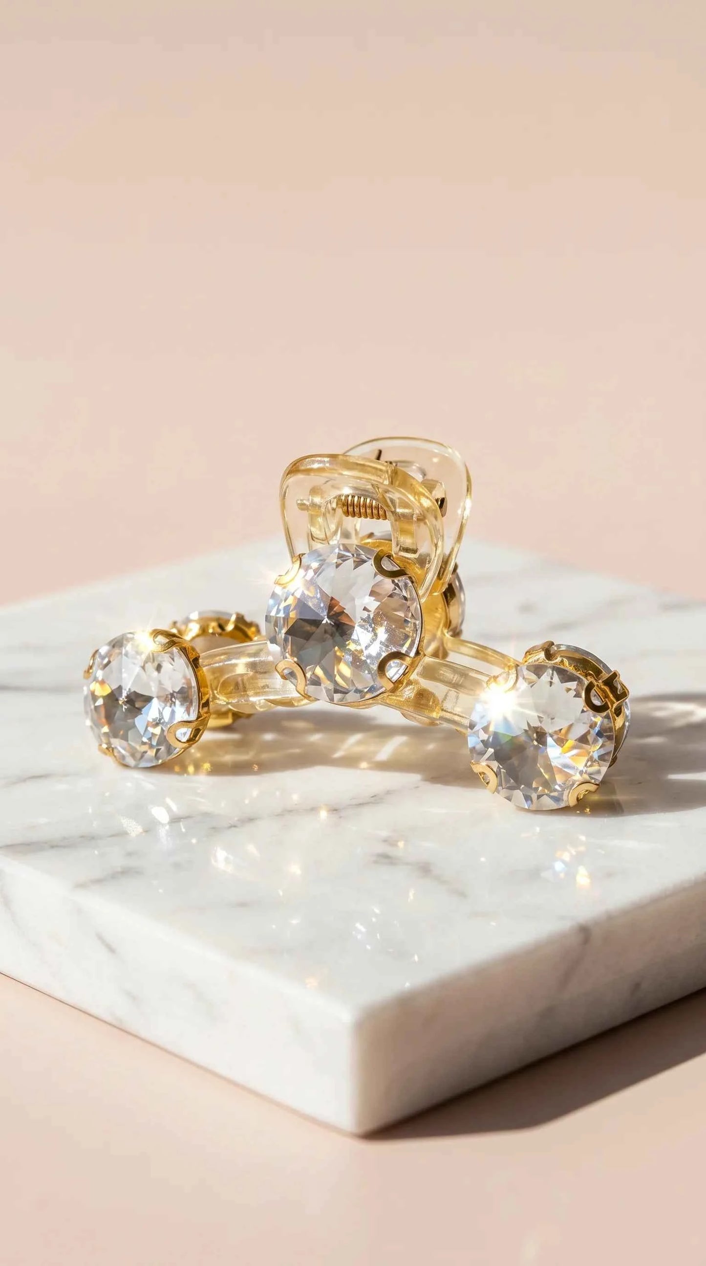 Crystal Mini Hair Claw Clamps Pack of 12