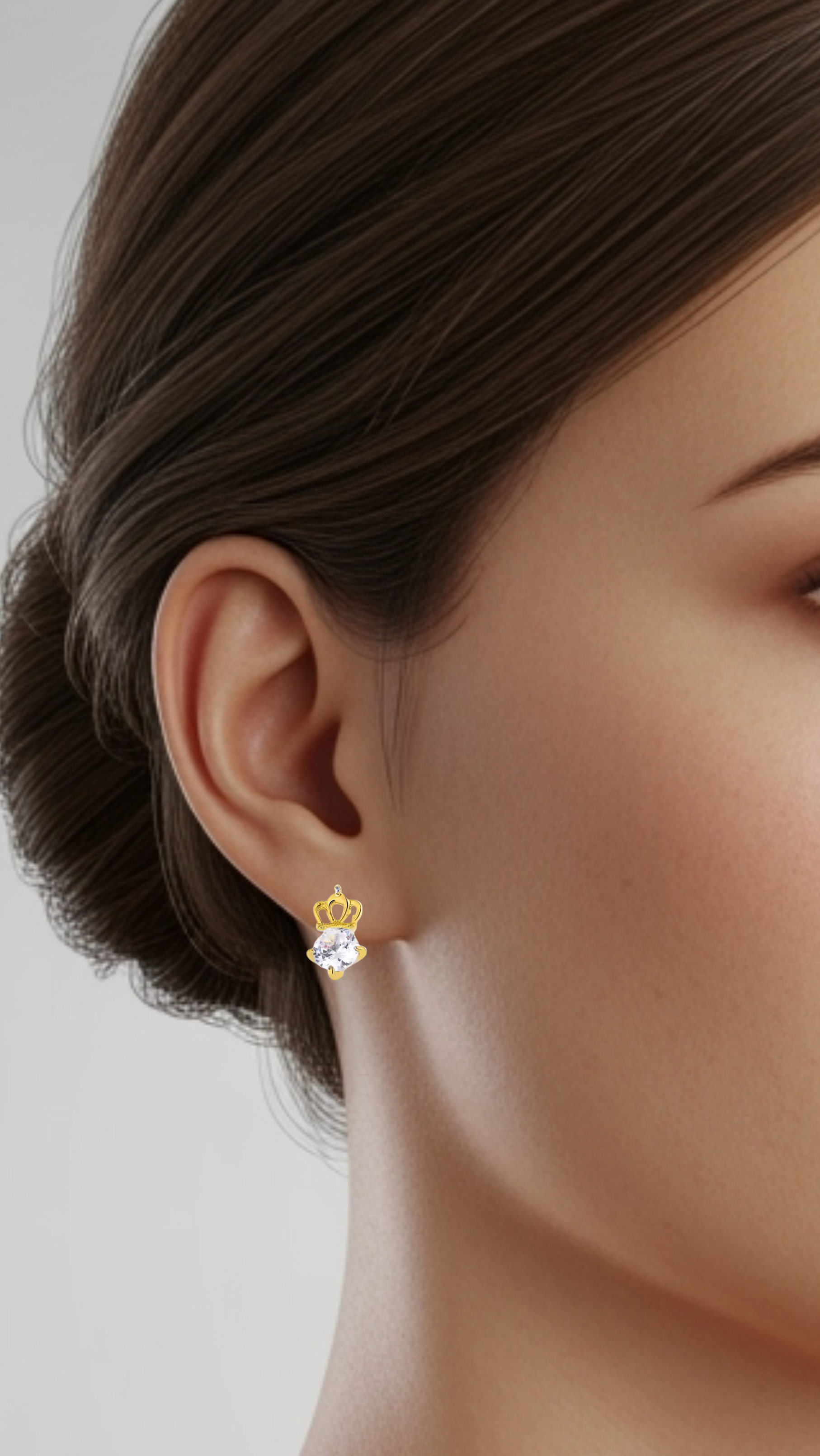 Crown Crystal Stud Earrings
