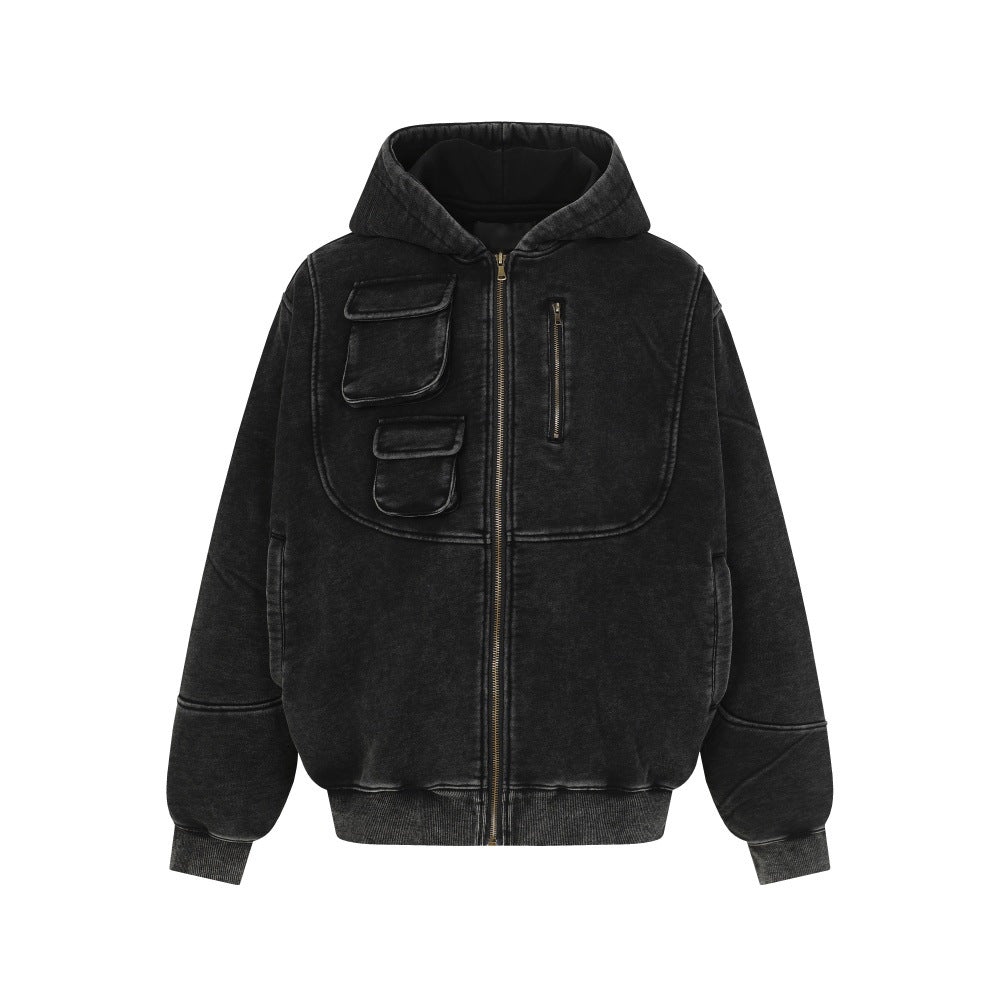Make an old dirty hoodie with a hood