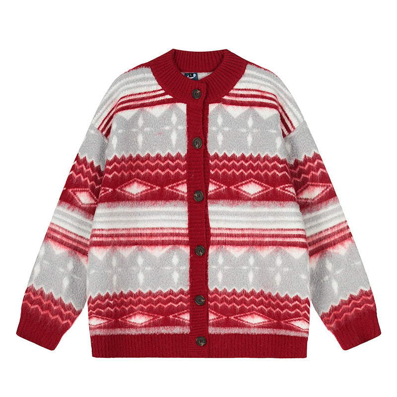 Sweater Women College Style Design Lazy Loose Knit Cardigan