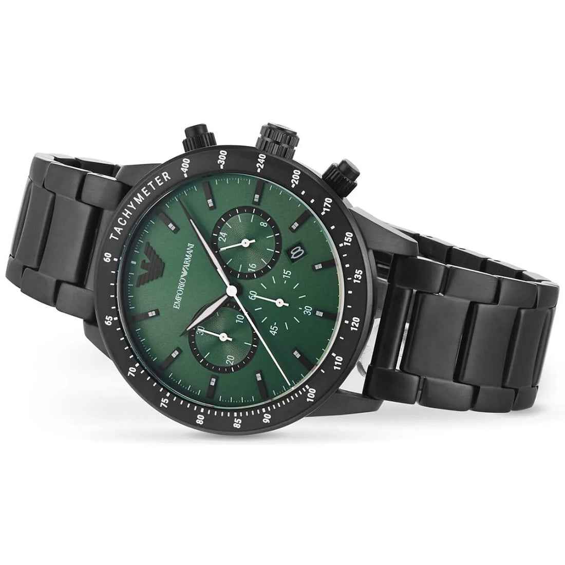 Emporio Armani AR11472 Mario Men's Black & Green Watch