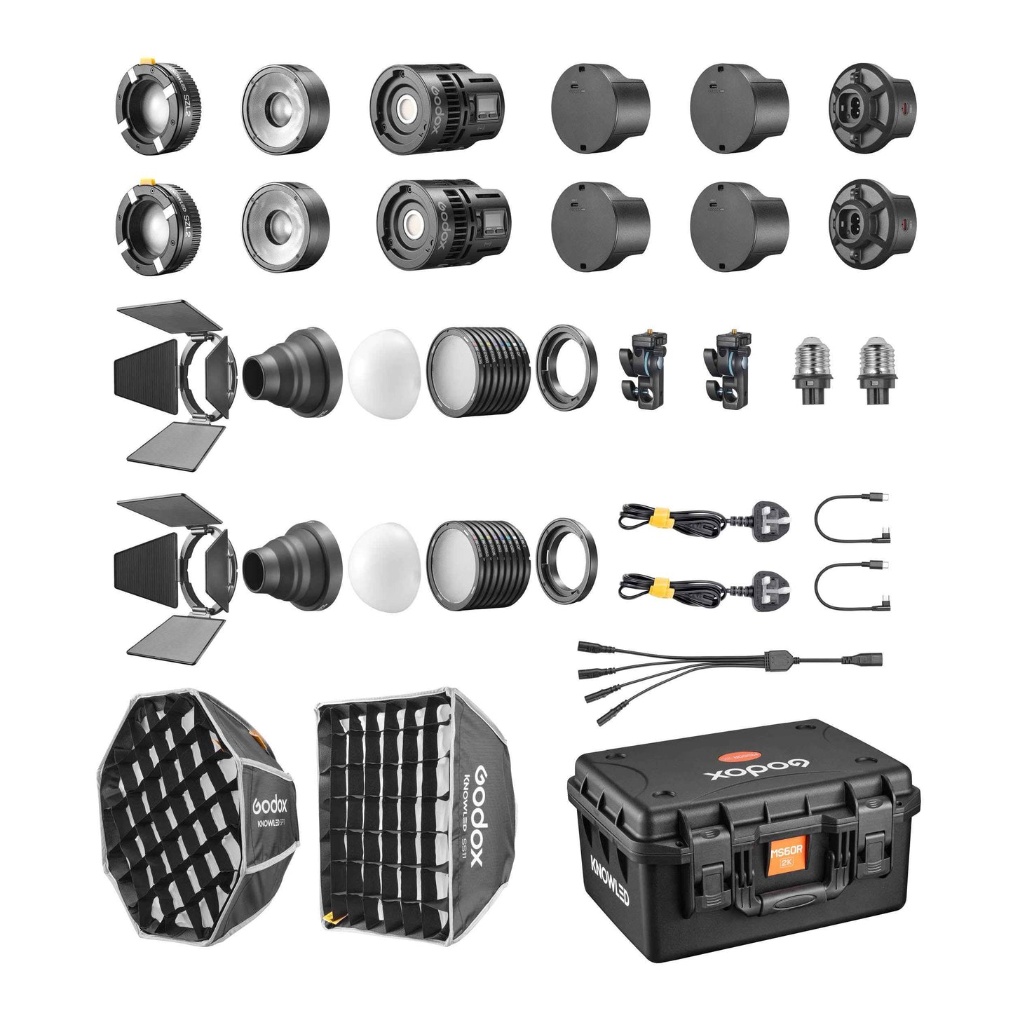 KNOWLED MS60R 2K Super Compact RGB LED Video Light Twin Kit