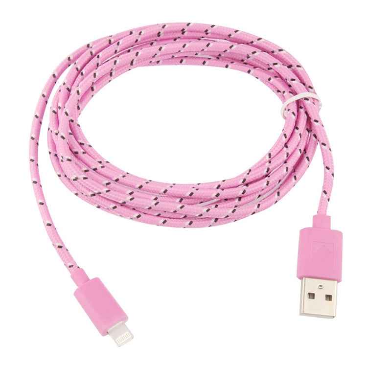 2m Nylon Netting USB Data Transfer Charging Cable For iPhone, iPad