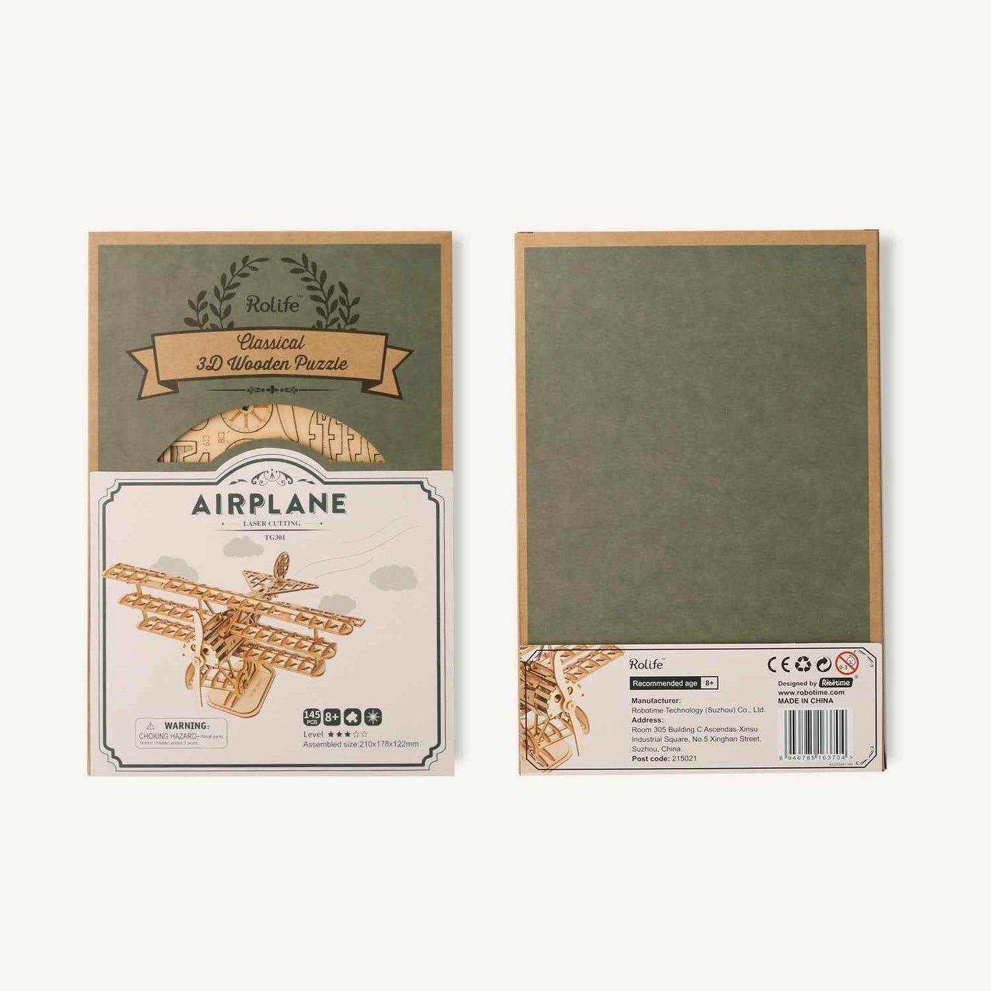 Airplane Bi-Plane TG301 3D Wooden Puzzle