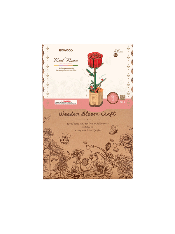 Red Rose - 3D Wooden Puzzle - TW042