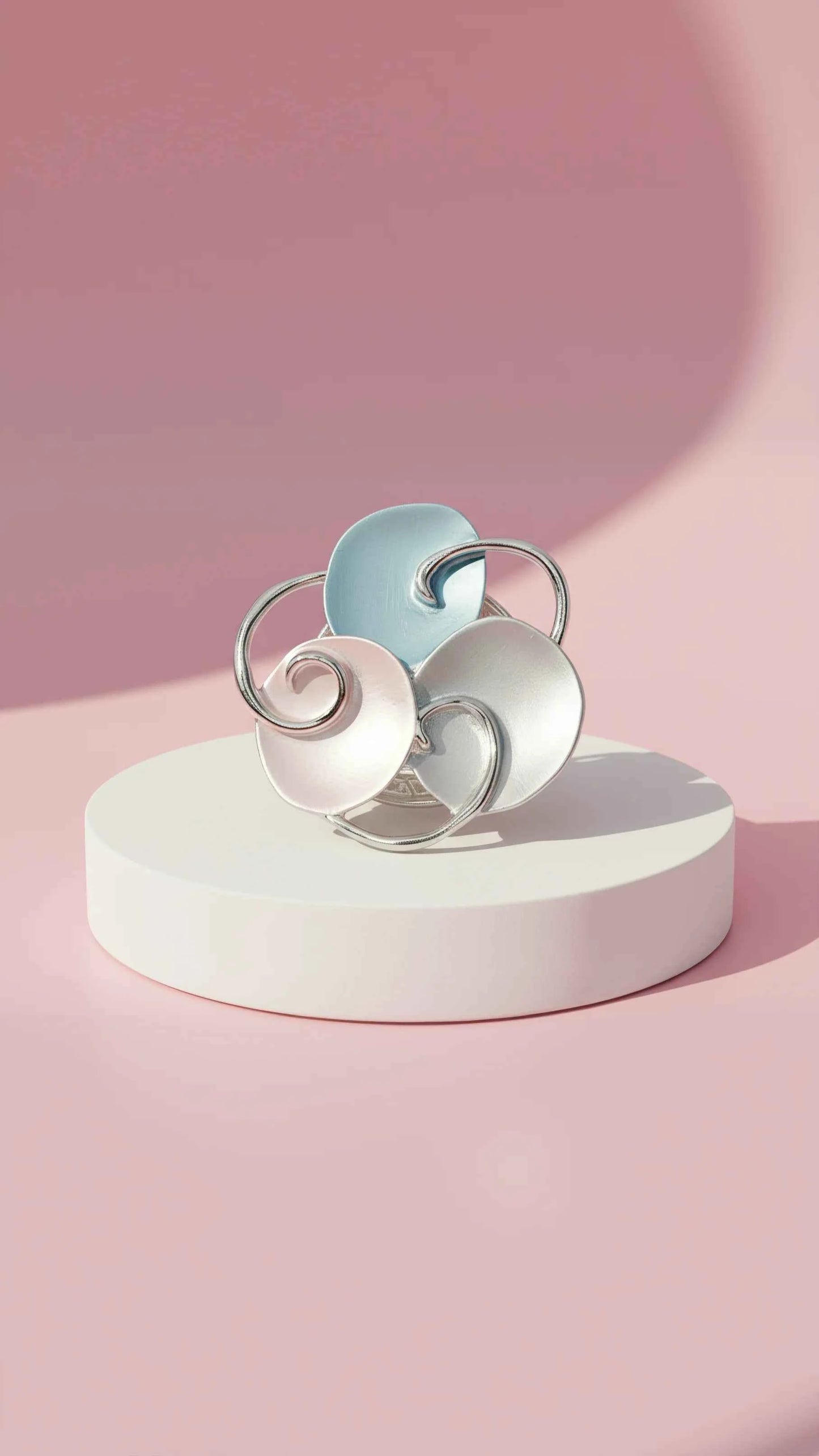 Abstract Magnetic Swirl Brooch