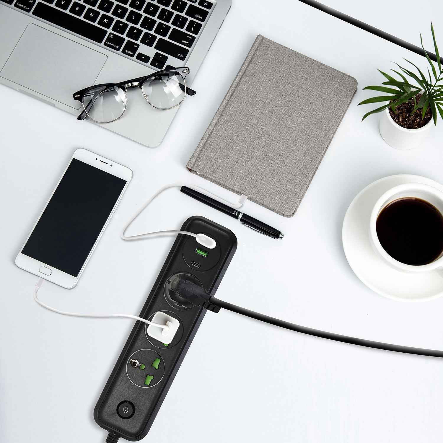 Power Strip with USB & Extension Cord