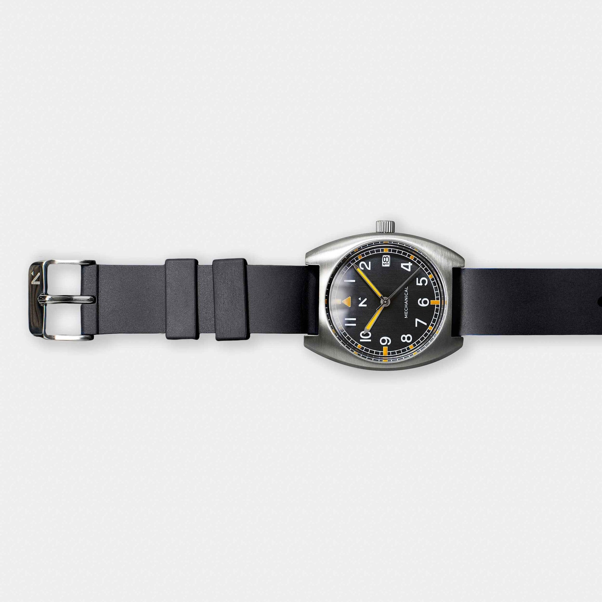 Natural Rubber Watch Strap (18mm) | Pitch Black