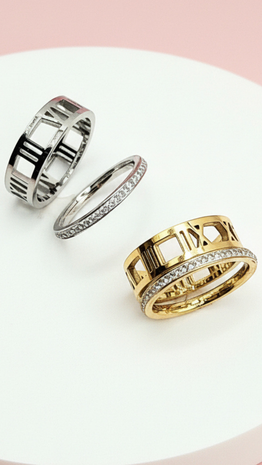Waterproof 24 Pack Of Gold Plated Numeral Stacking Rings