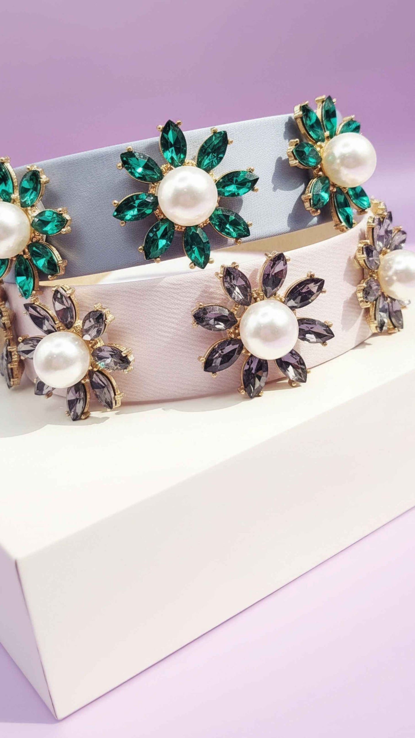 Women’s Jeweled Flower Statement Headband & Hair Band