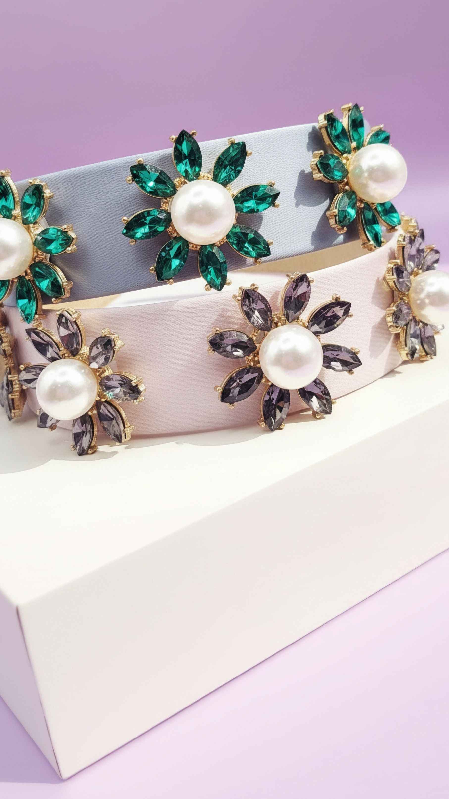Women’s Jeweled Flower Statement Headband & Hair Band