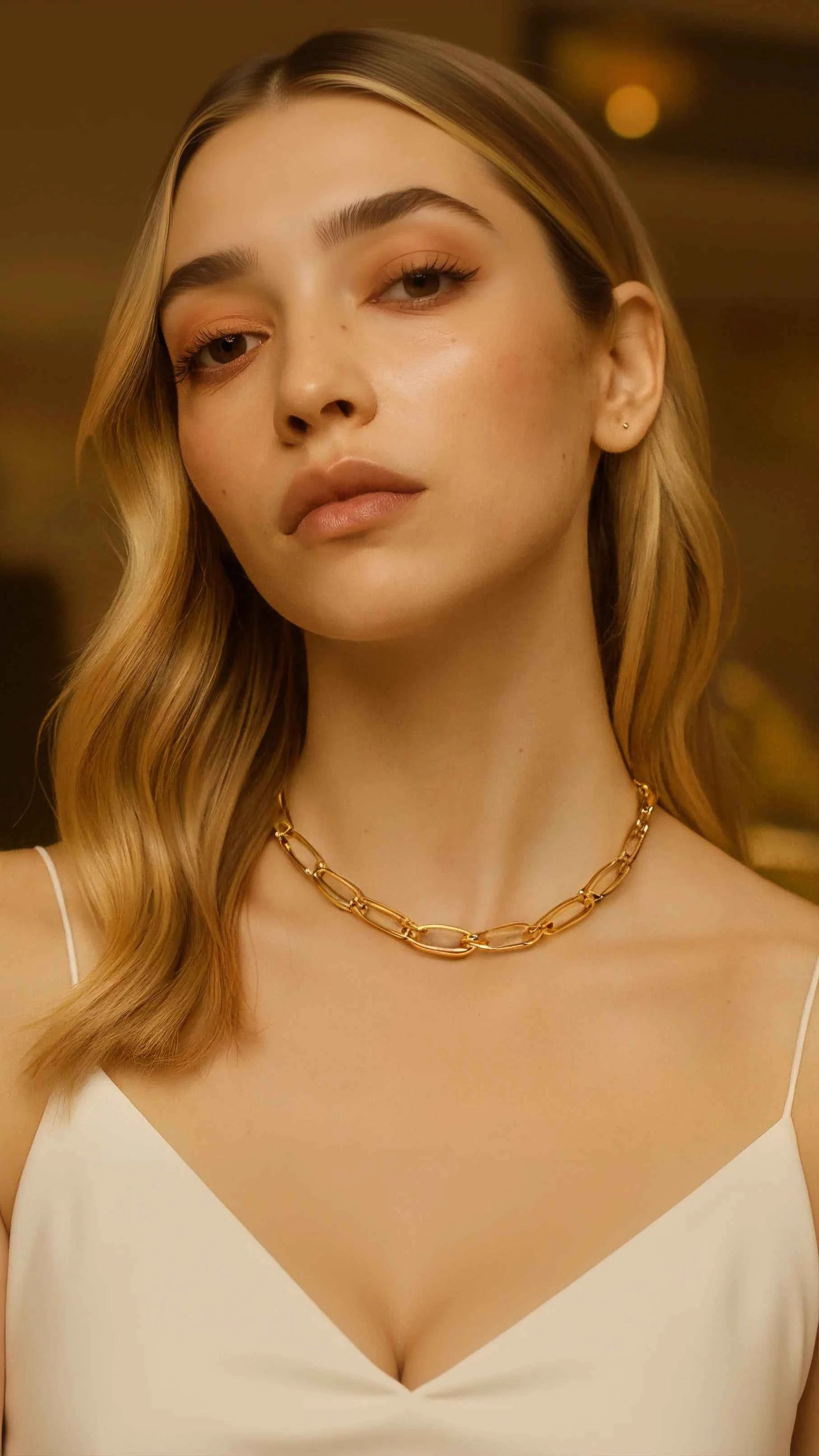 Rectangular Link Chain Necklace