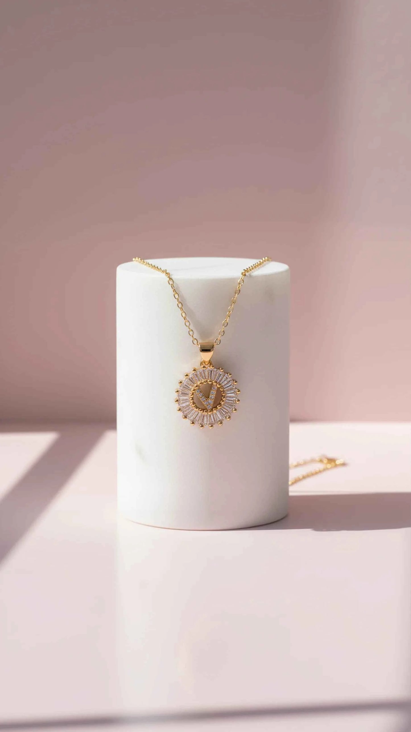 Personalized Letter Crystal Initial Necklace