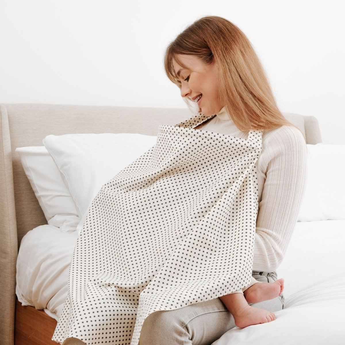 Breastfeed Apron - Grey Stars-Clearance