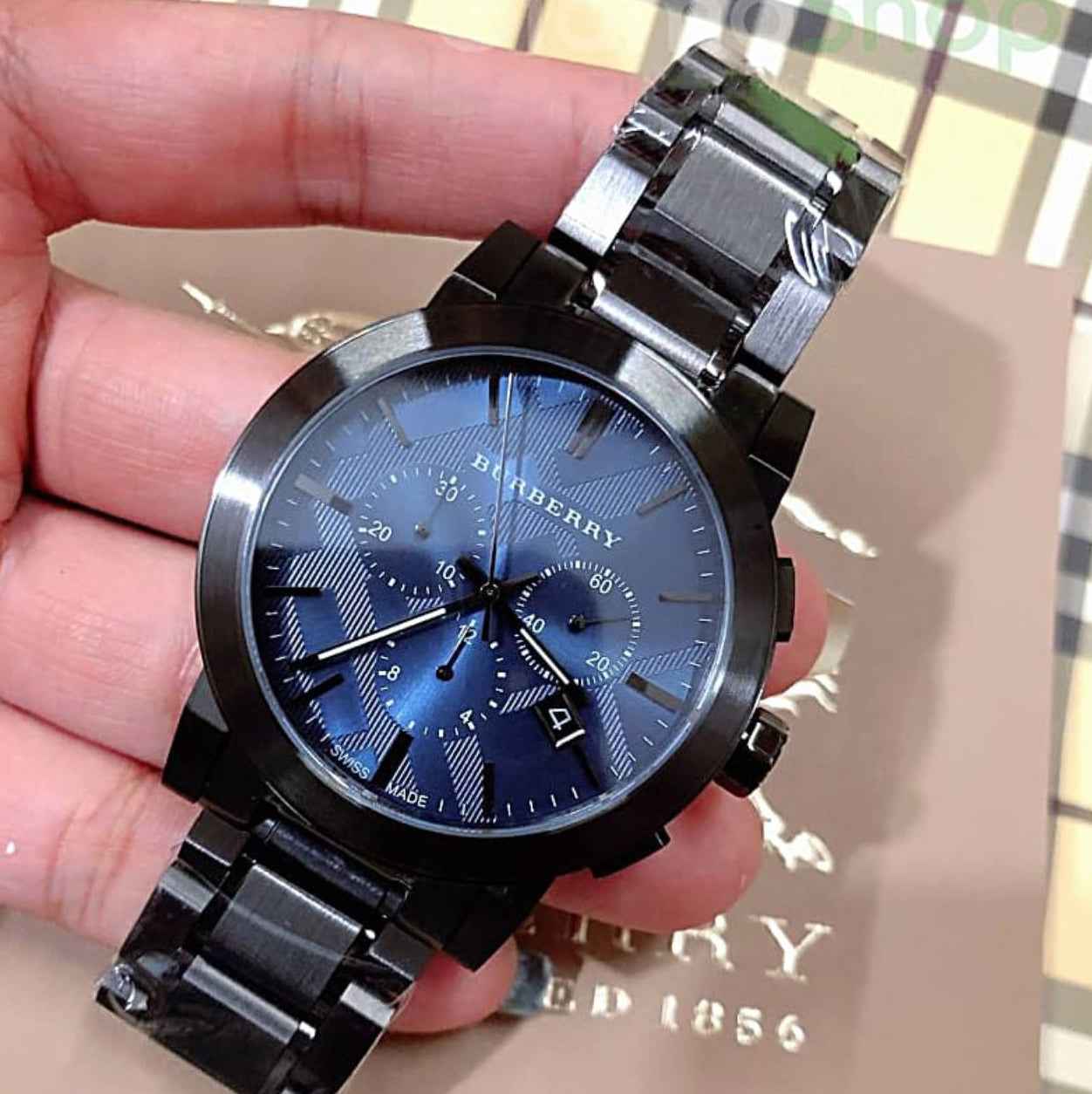 Burberry BU9365 The City Men's Gunmetal & Blue Watch