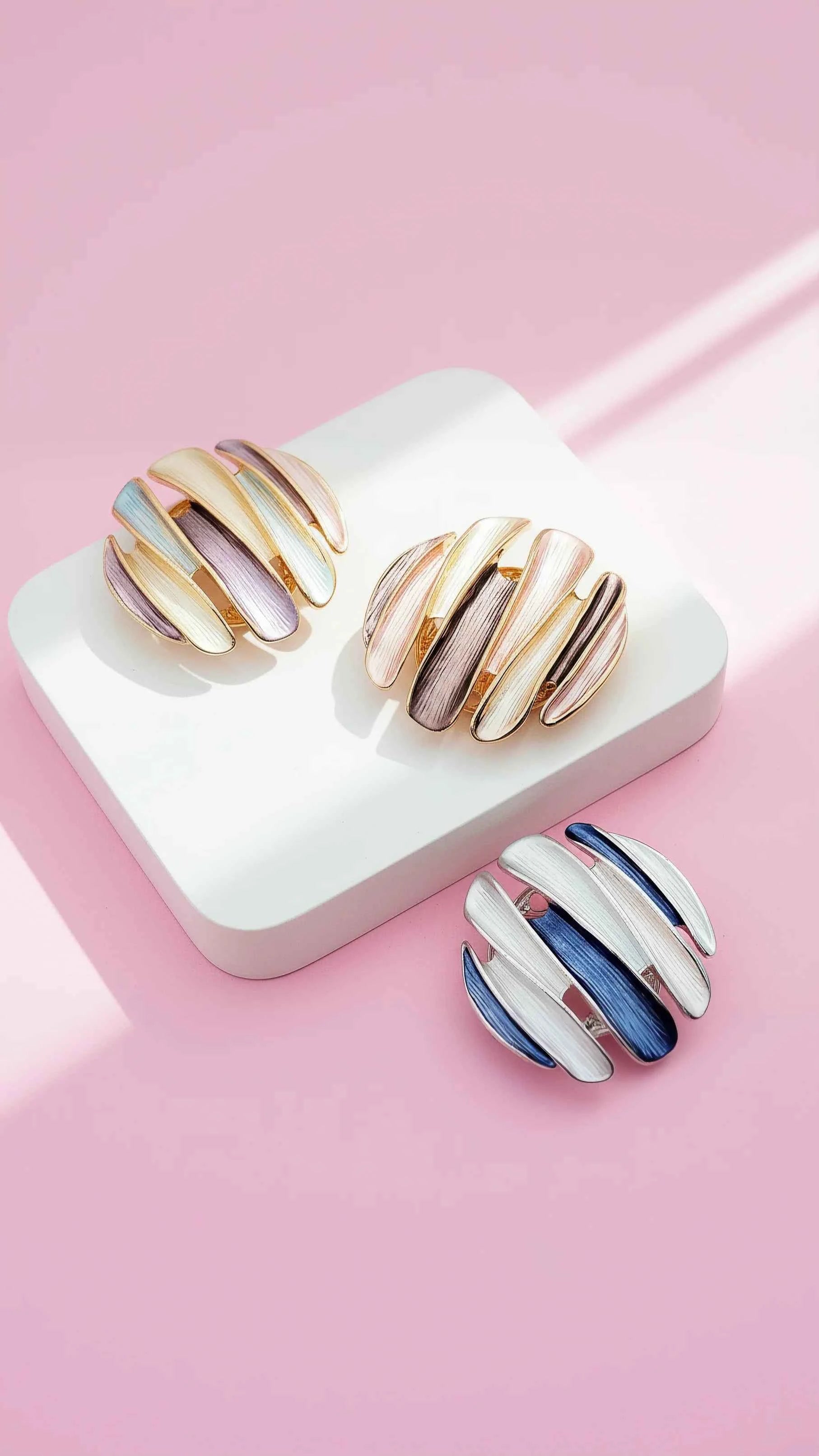 Abstract Magnetic Curved Brooch