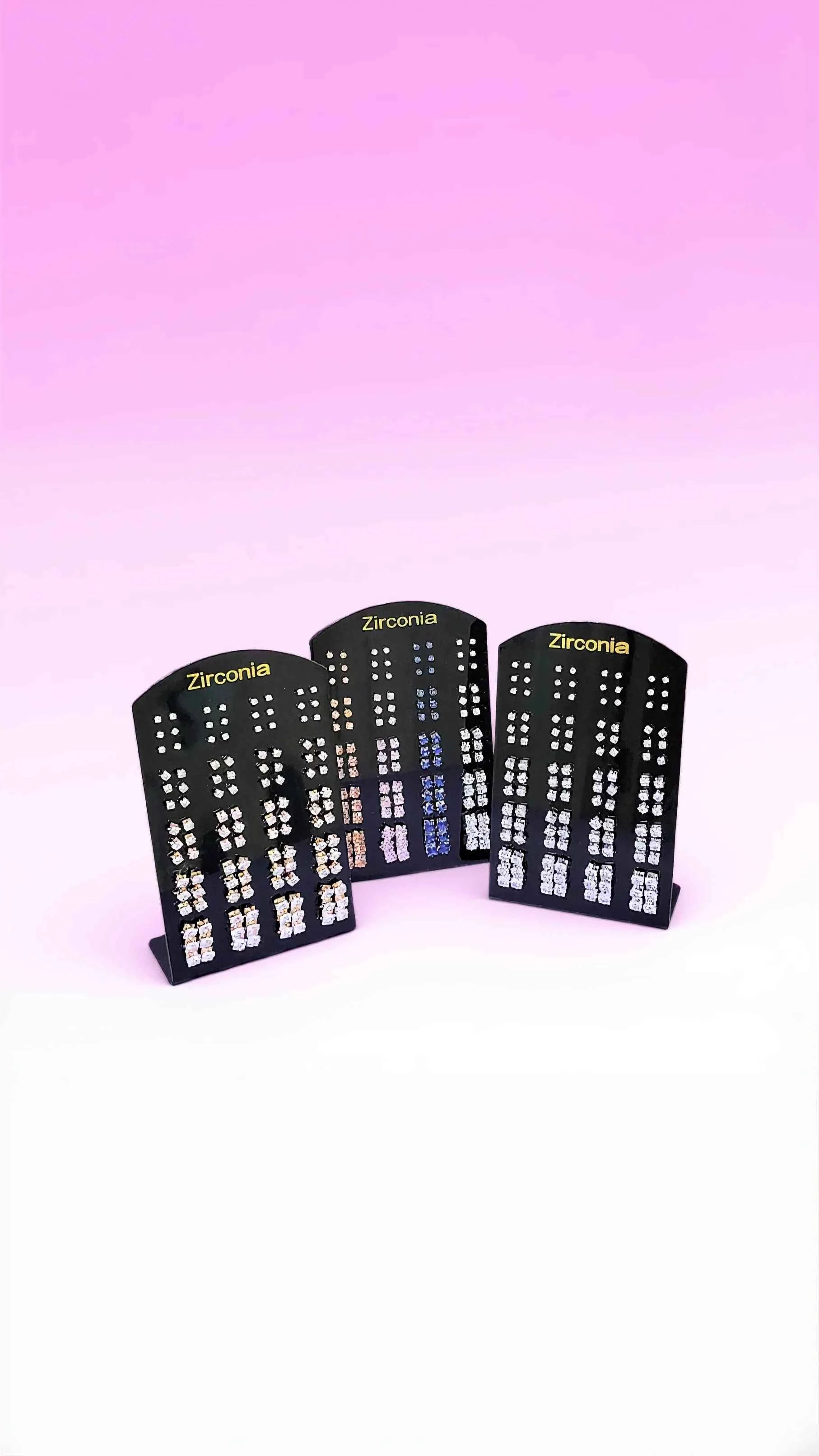 60 Pairs Zirconia Crystal Stud Earrings