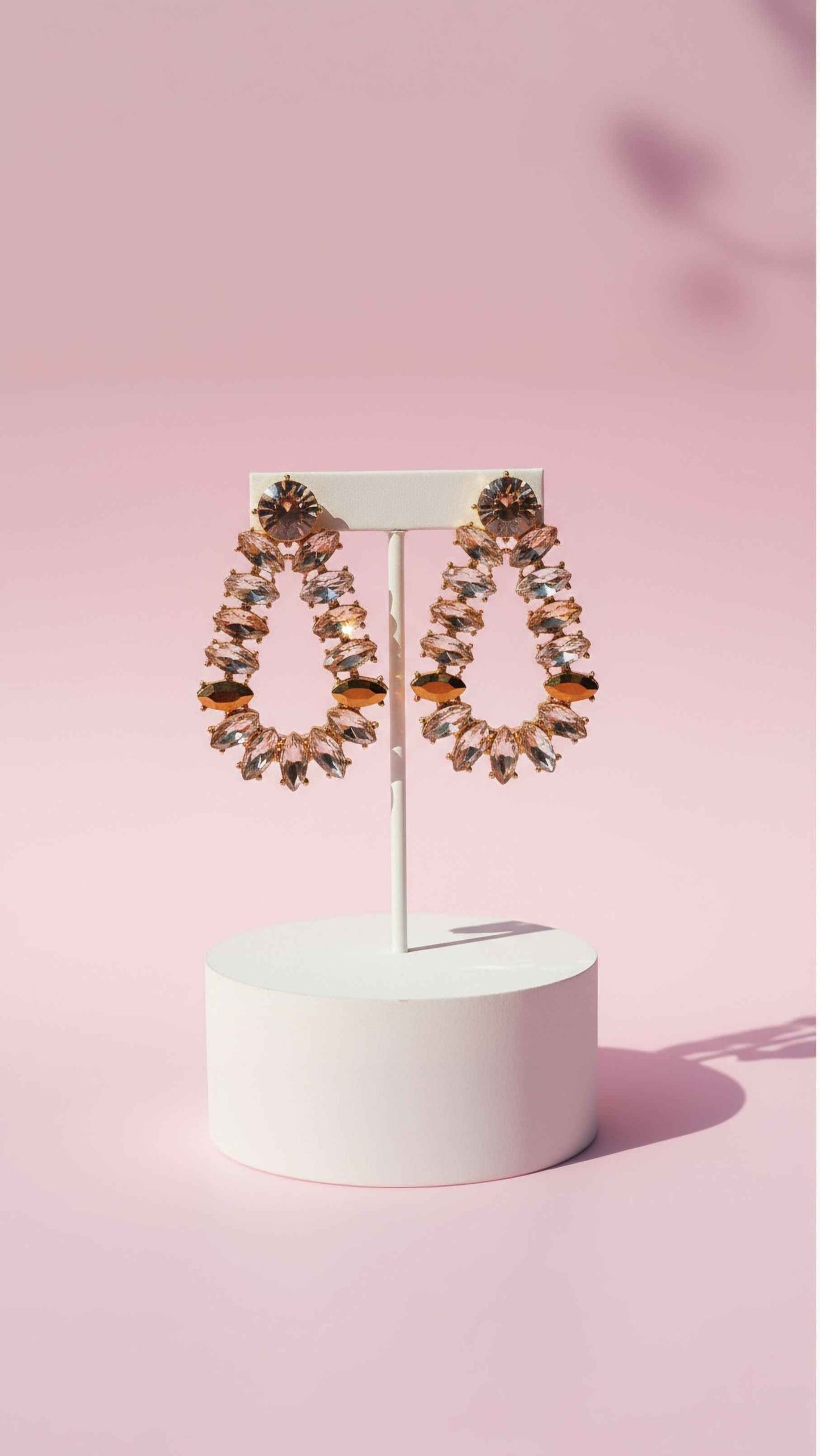 Oval Crystal Drop and Dangle Earrings