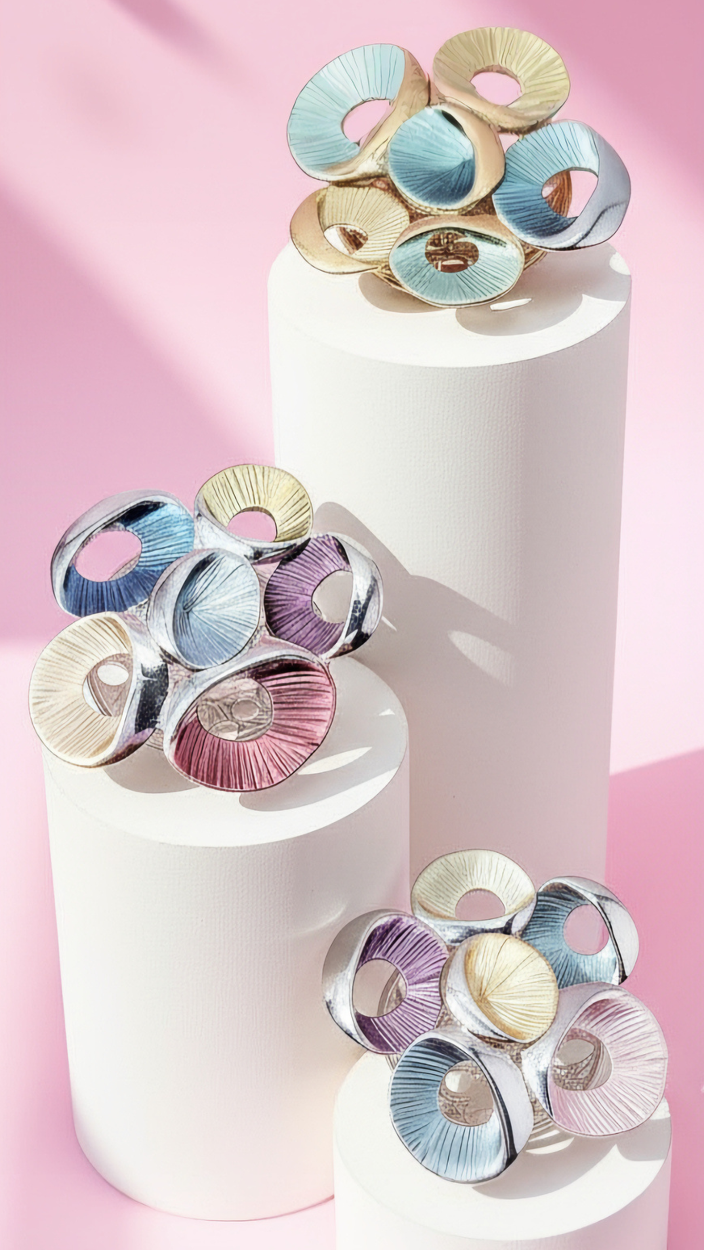 Abstract Magnetic Circles Brooch