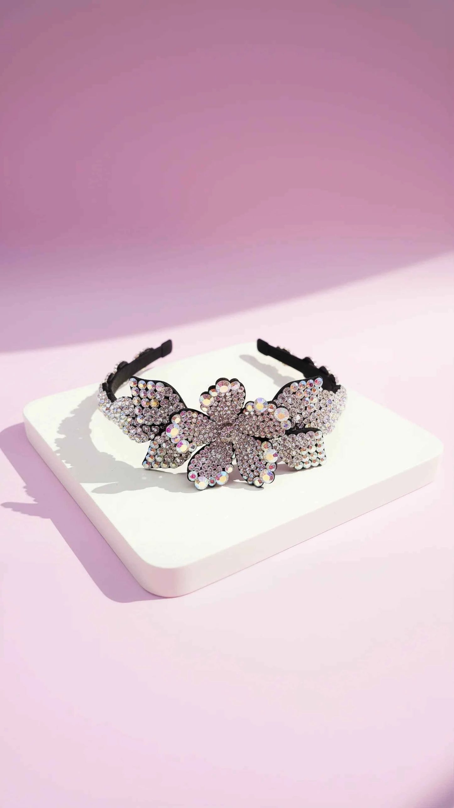 Women’s Crystal Flower Statement Headband & Hair Band
