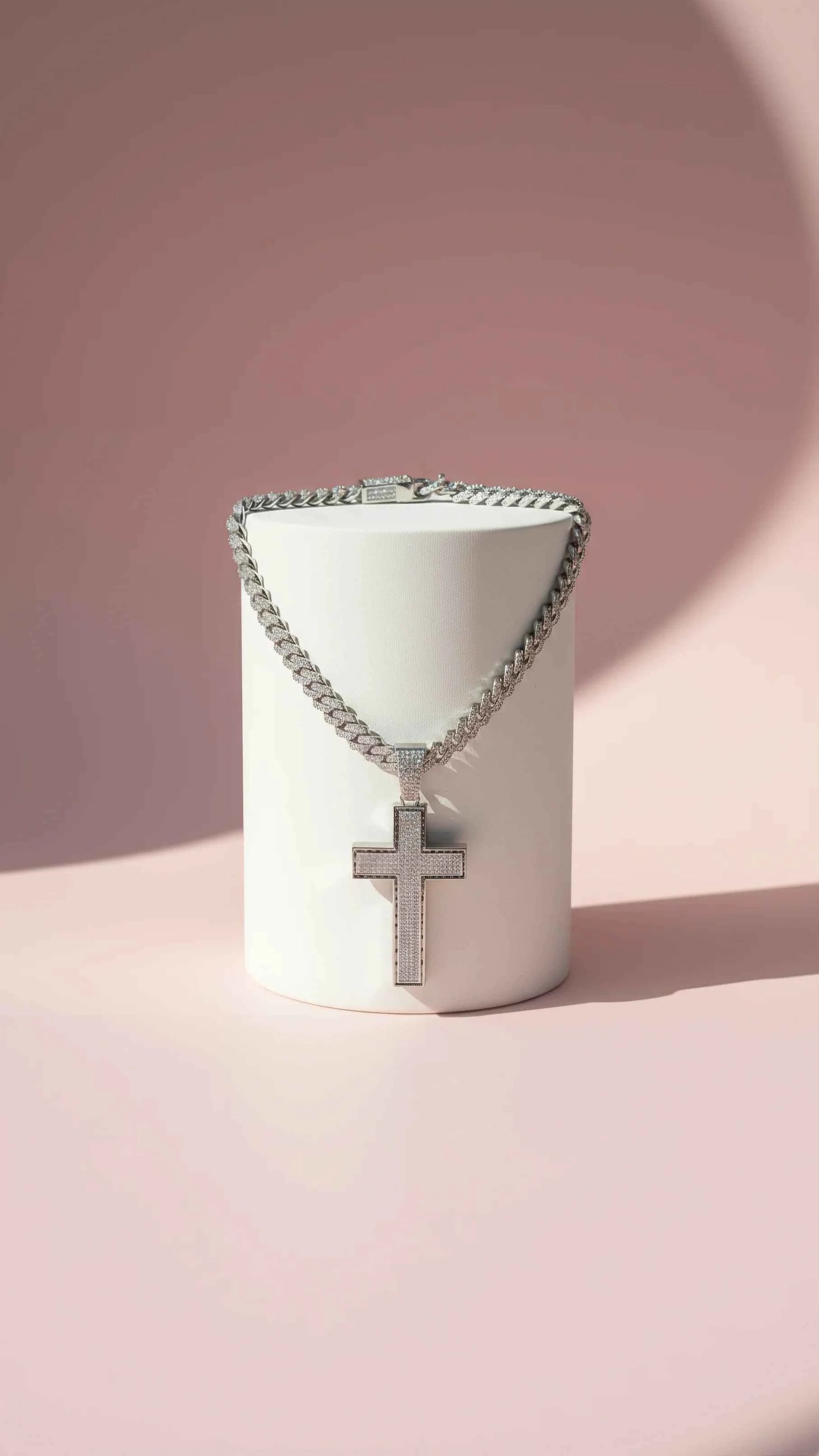 Waterproof Crystal Cross Chain Necklace