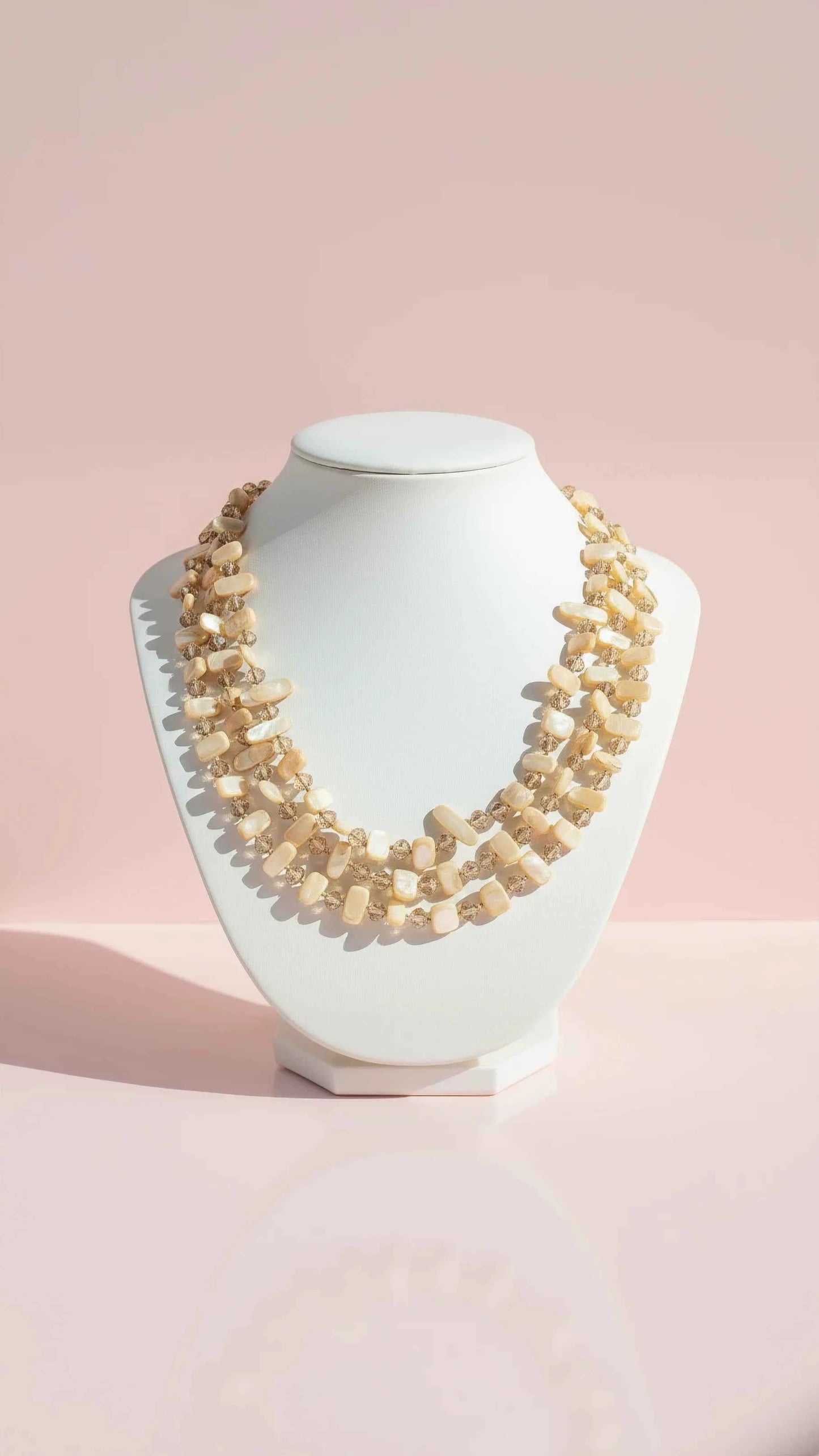 Resin Boho Layered Beaded Necklace