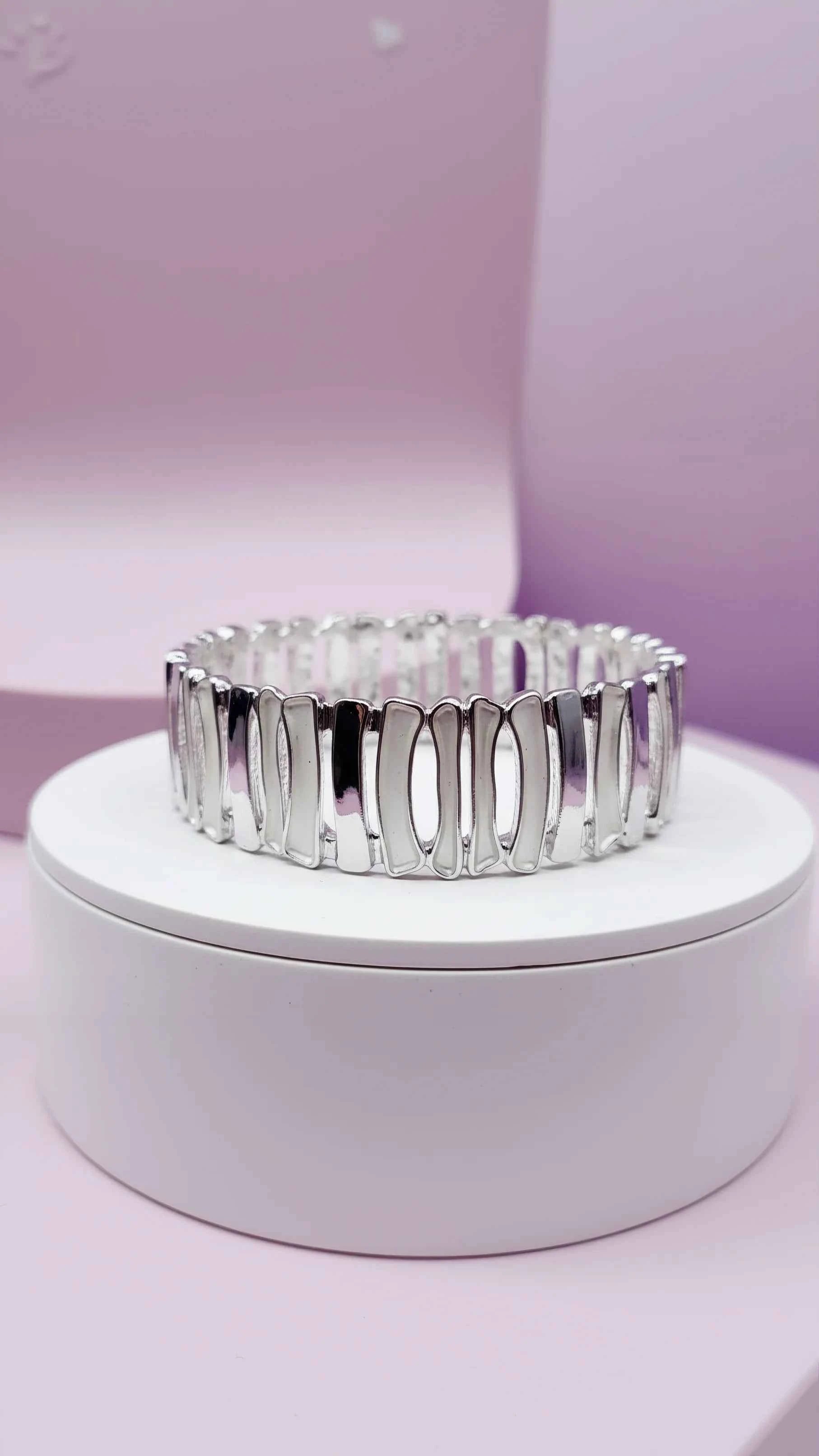 Abstract Oblong Link Stretchy Bracelet