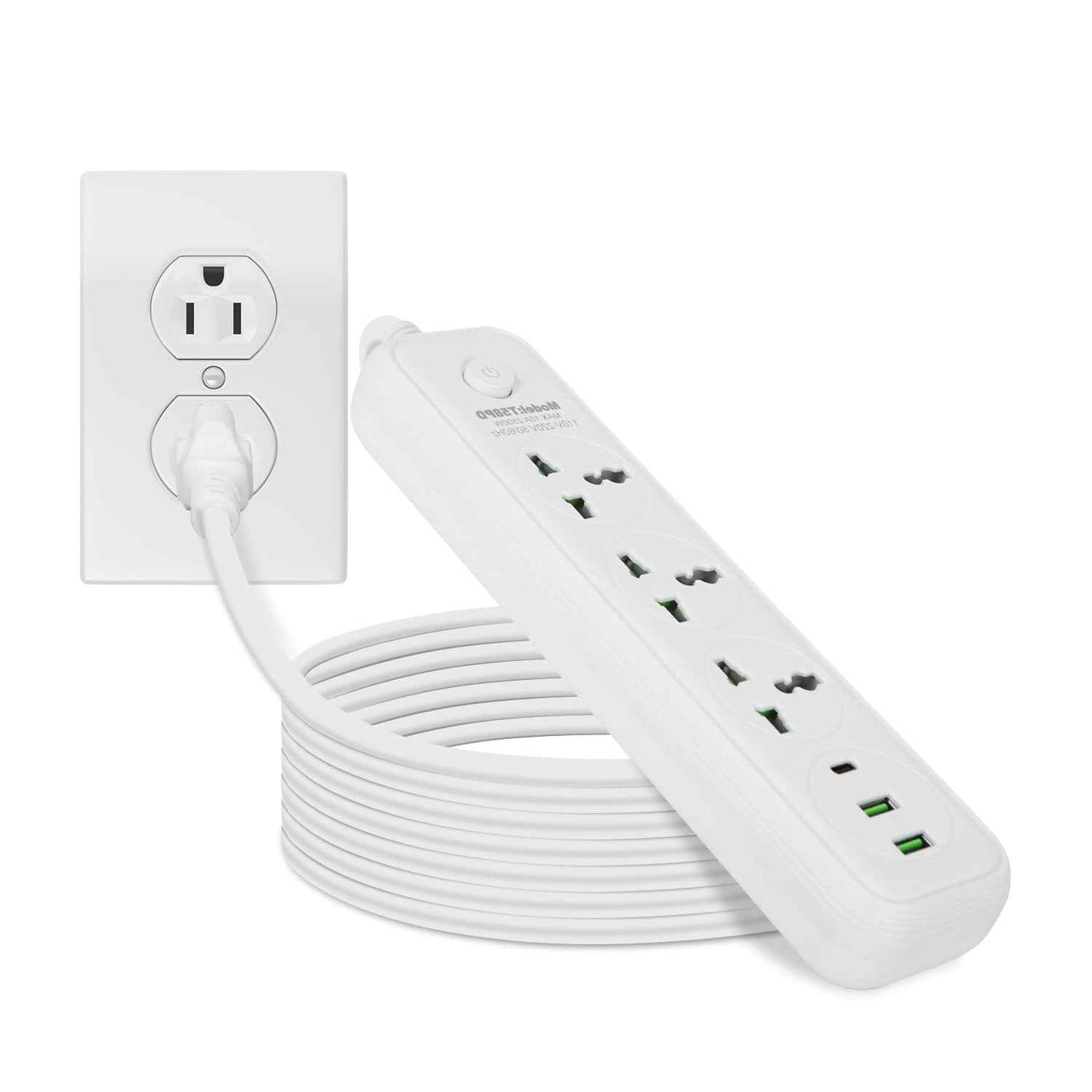 Power Strip with USB & Extension Cord