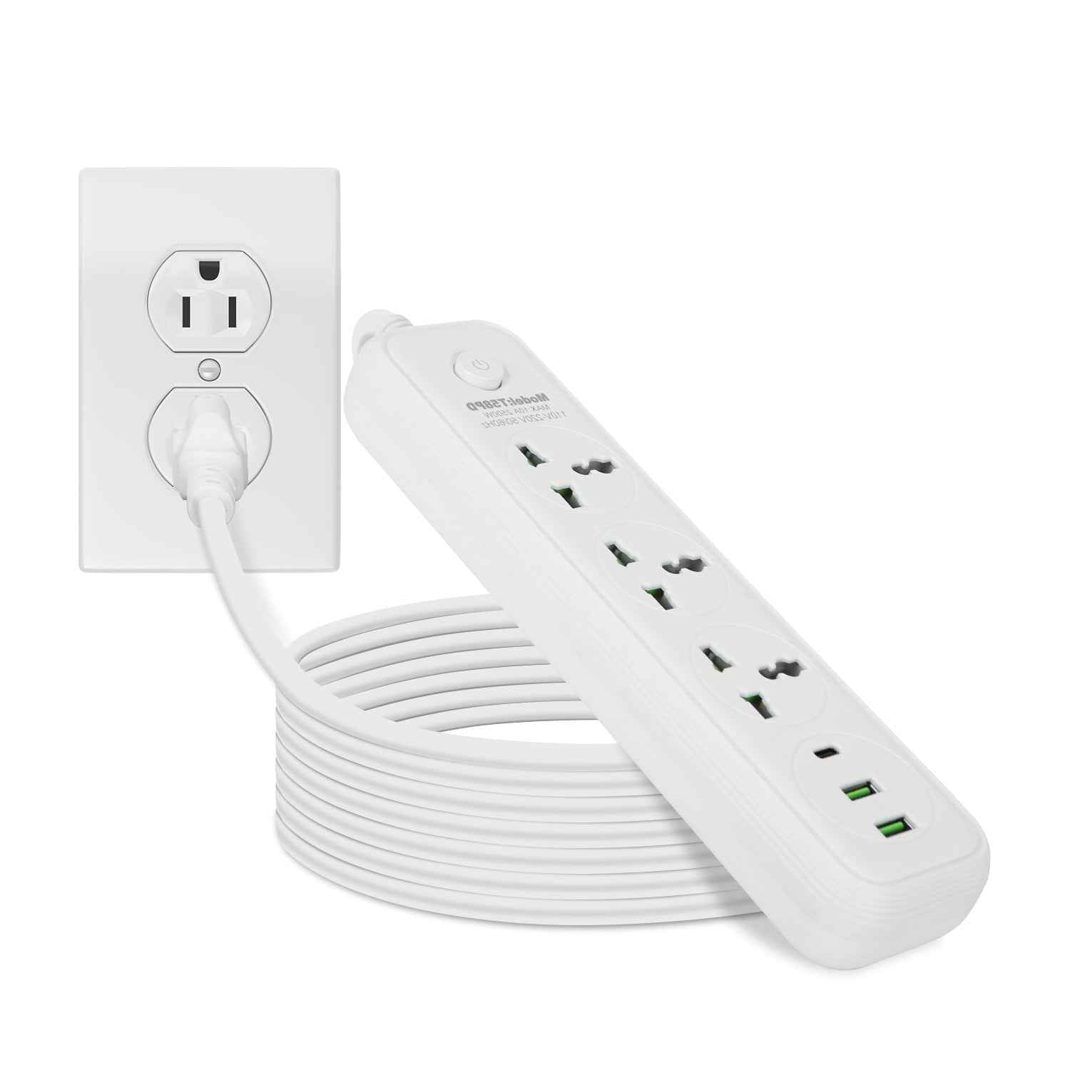 Power Strip with USB & Extension Cord