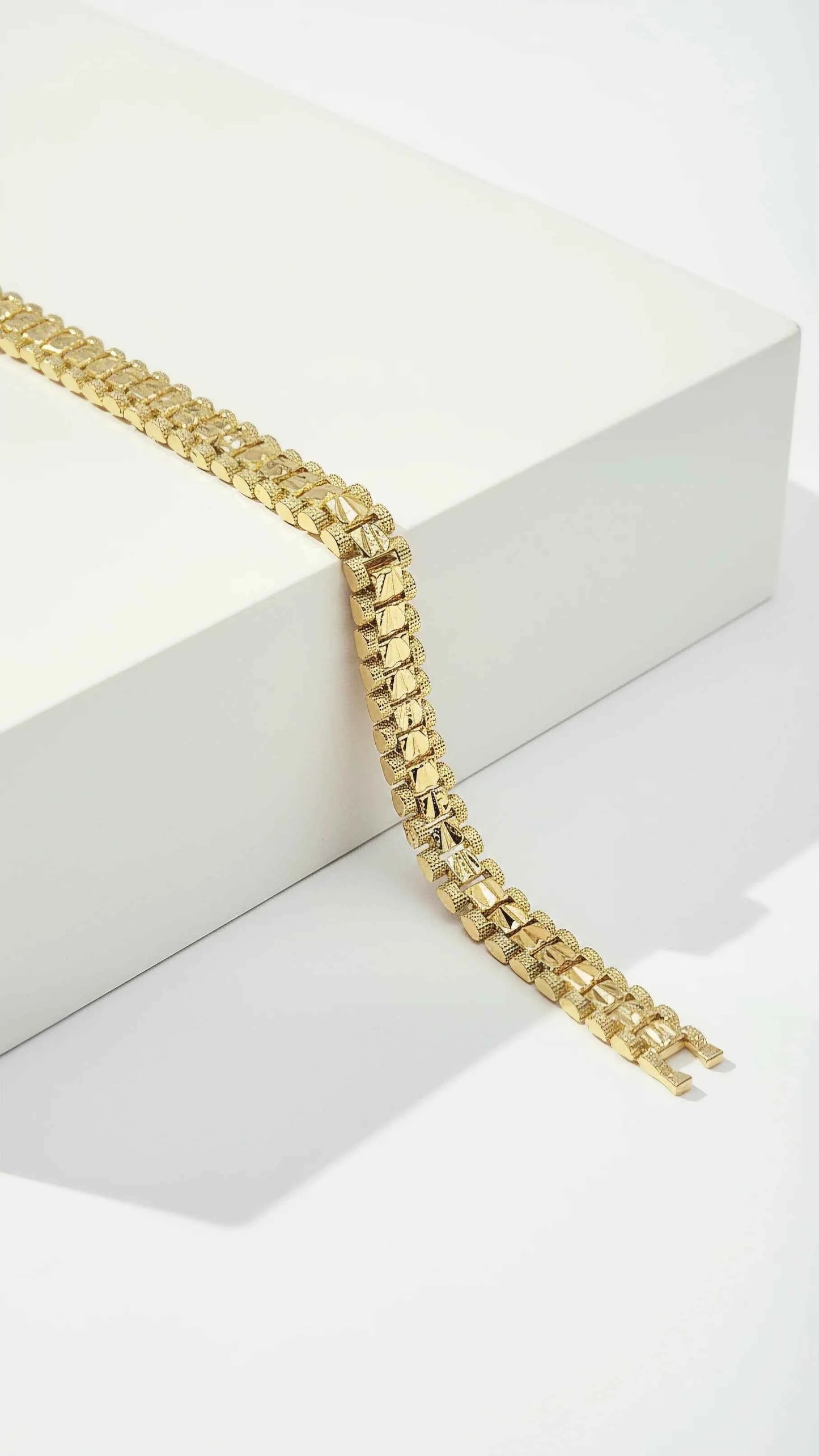 Waterproof 24k Gold Plated Mini Square Link Bracelet