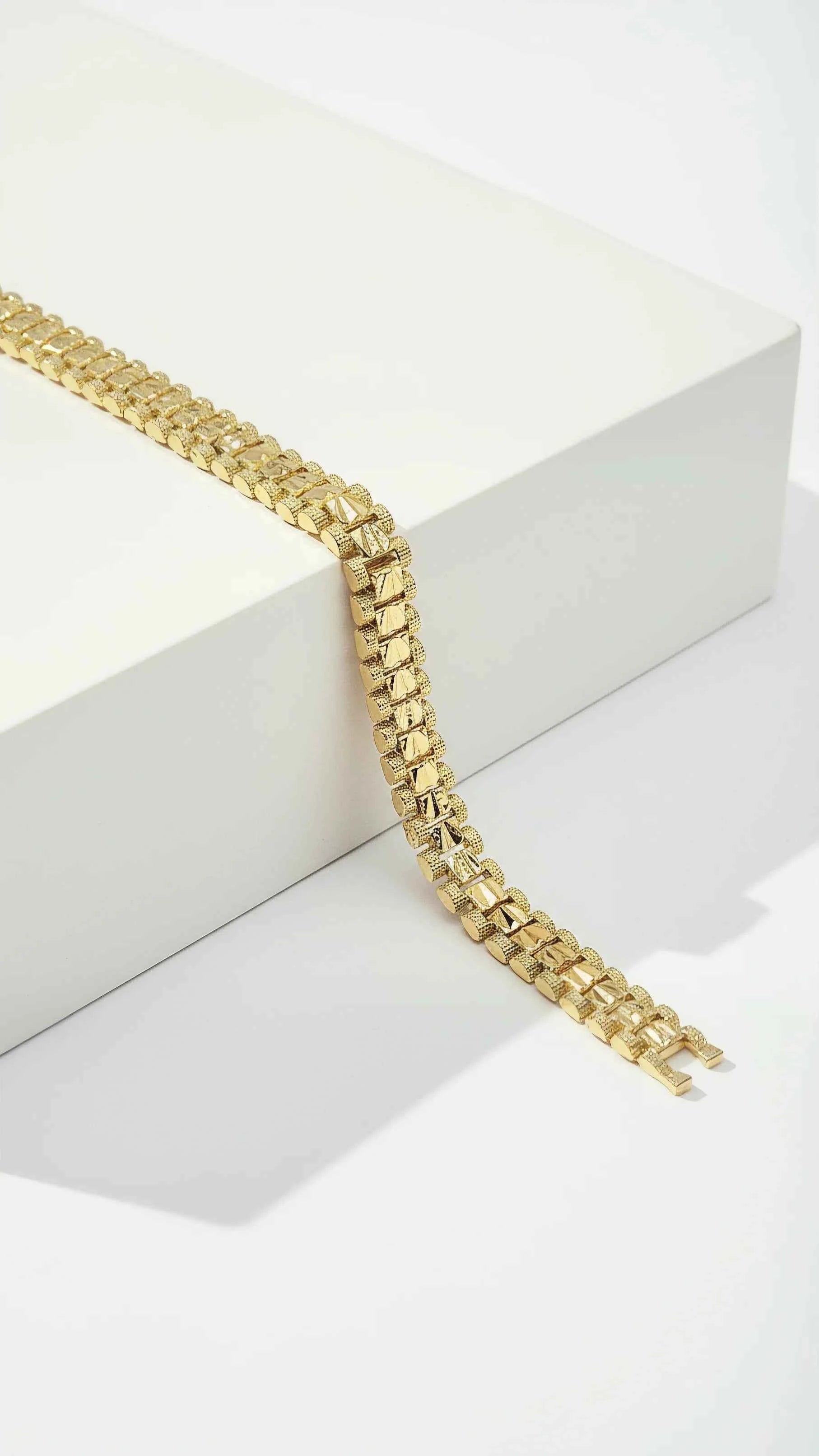Waterproof 24k Gold Plated Mini Square Link Bracelet