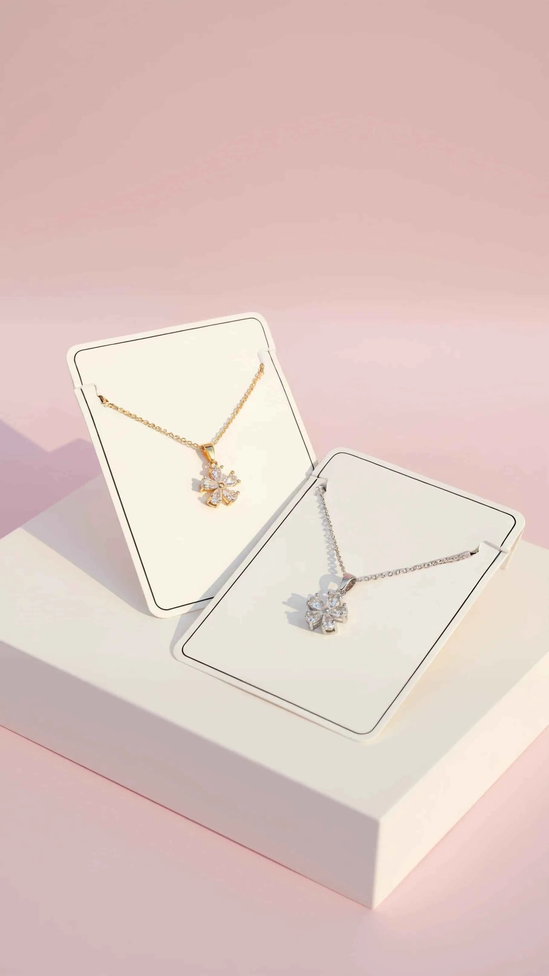 Flower Crystal Pendant Necklace