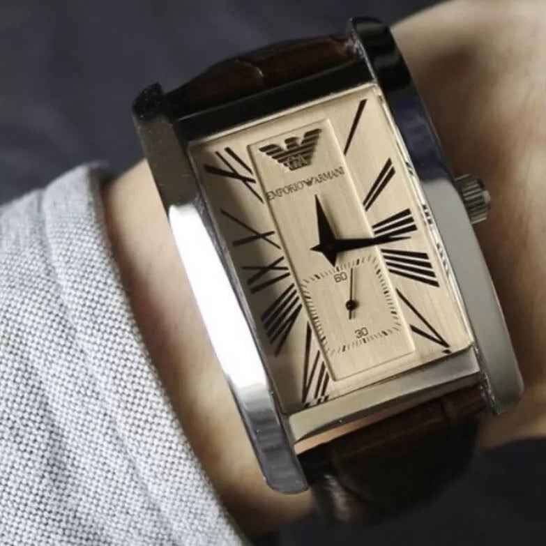 Emporio Armani AR0154 Classic Men's Rectangular Beige Watch