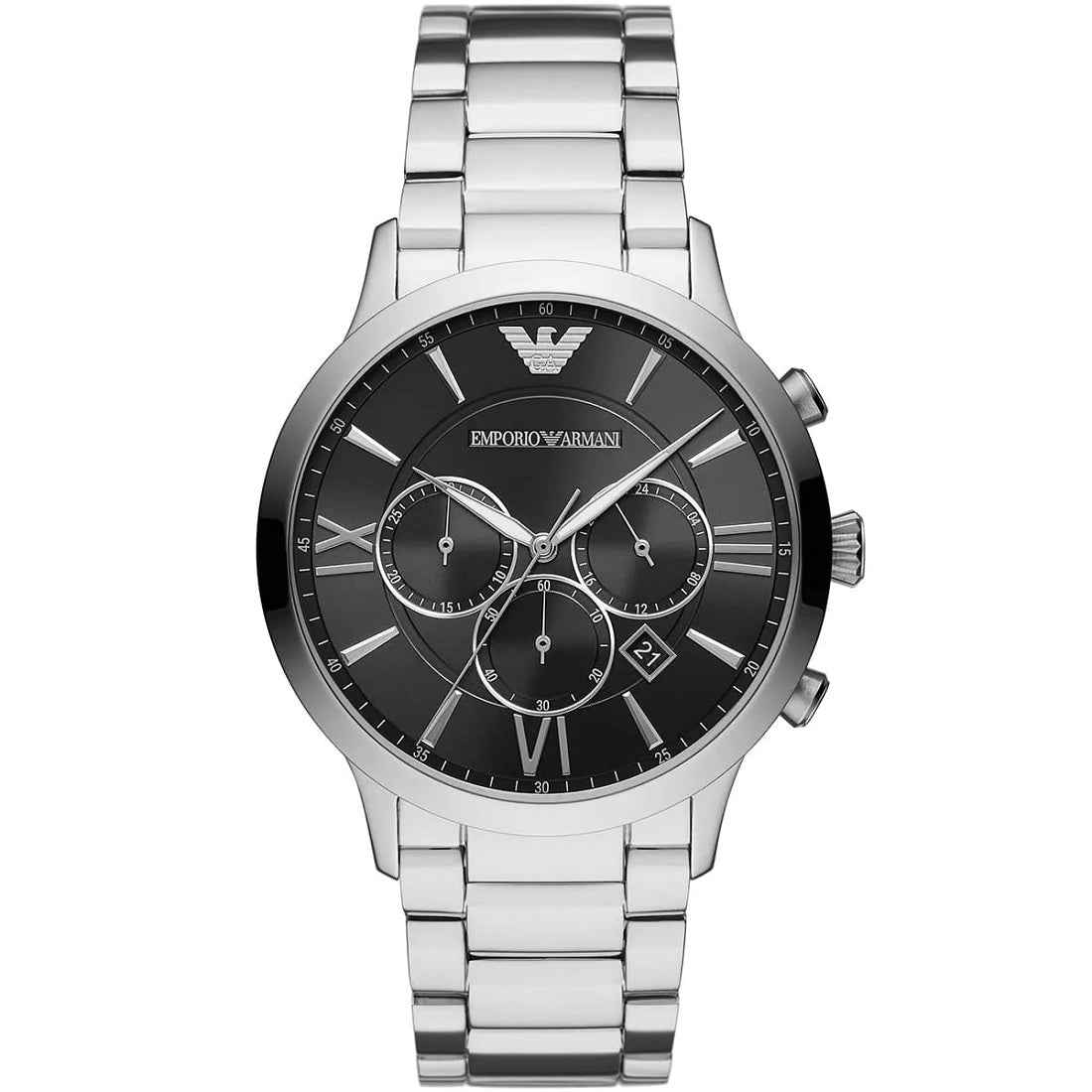 Emporio Armani AR11208 Giovanni Men's Silver & Black Watch