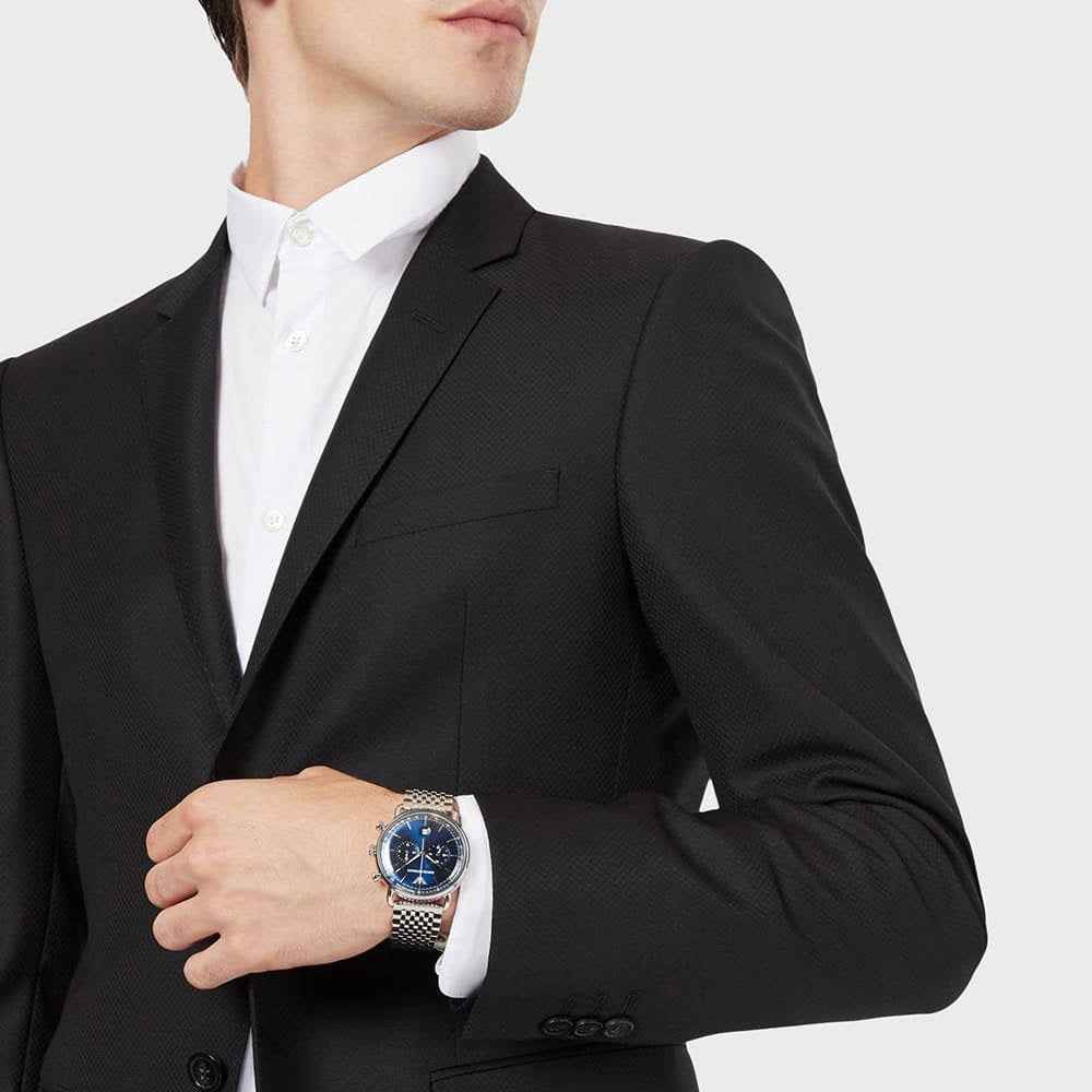 Emporio Armani AR11238 Aviator Men's Silver & Blue Watch