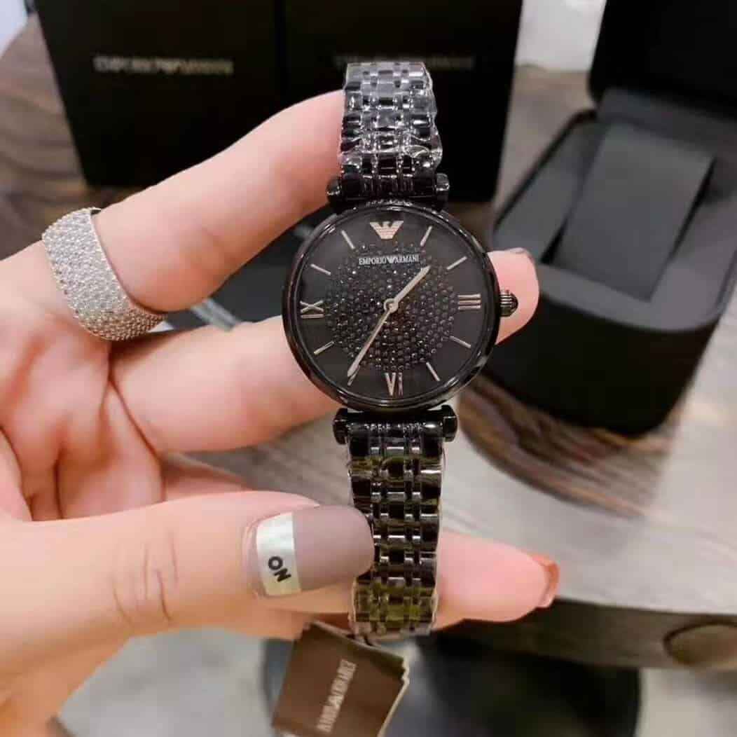 Emporio Armani AR11245 Gianni T-Bar Women's Black Watch
