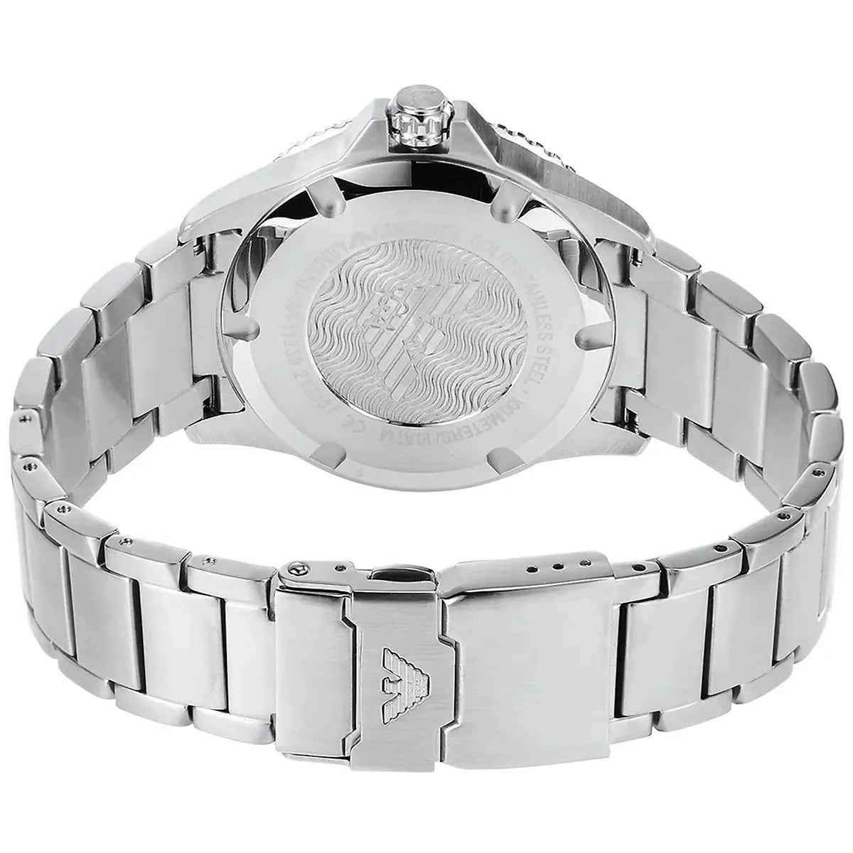 Emporio Armani AR11339 Men's Diver Style Silver & Blue Watch
