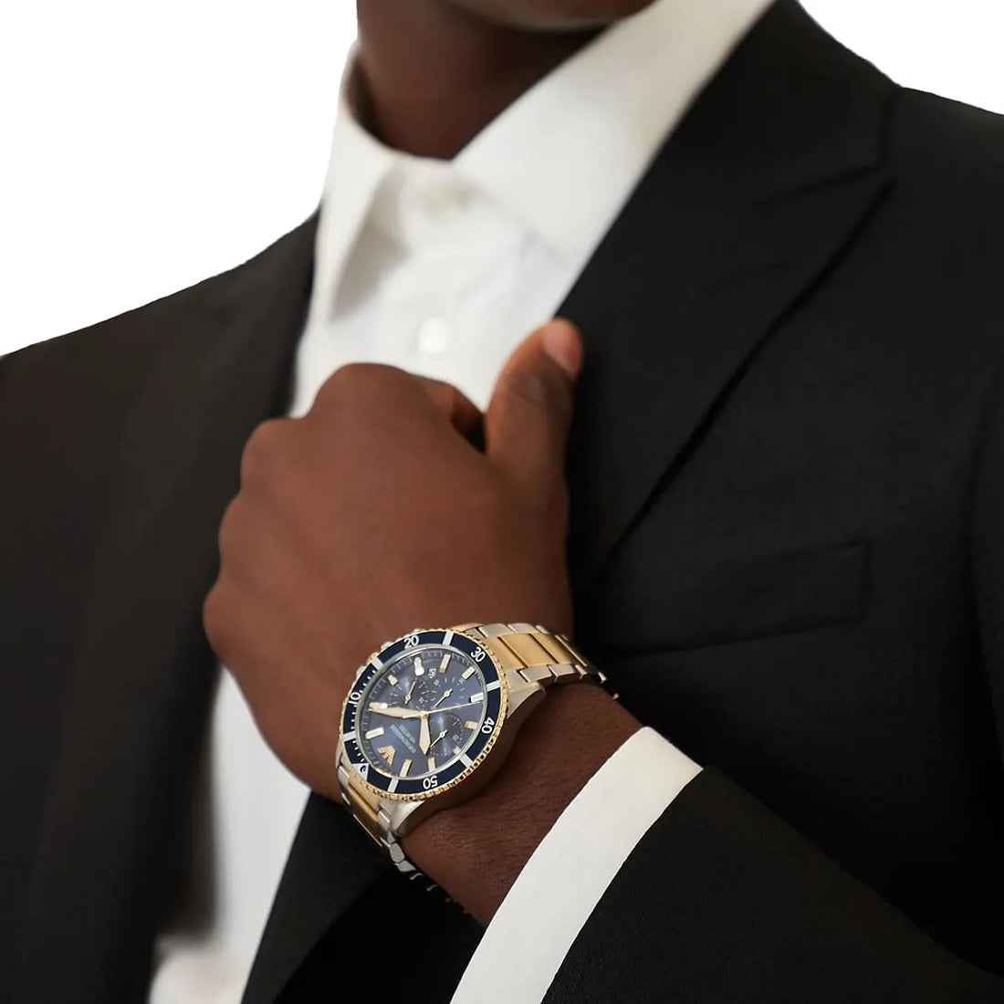 Emporio Armani AR11362 Diver Men's Two-Tone Gold Watch
