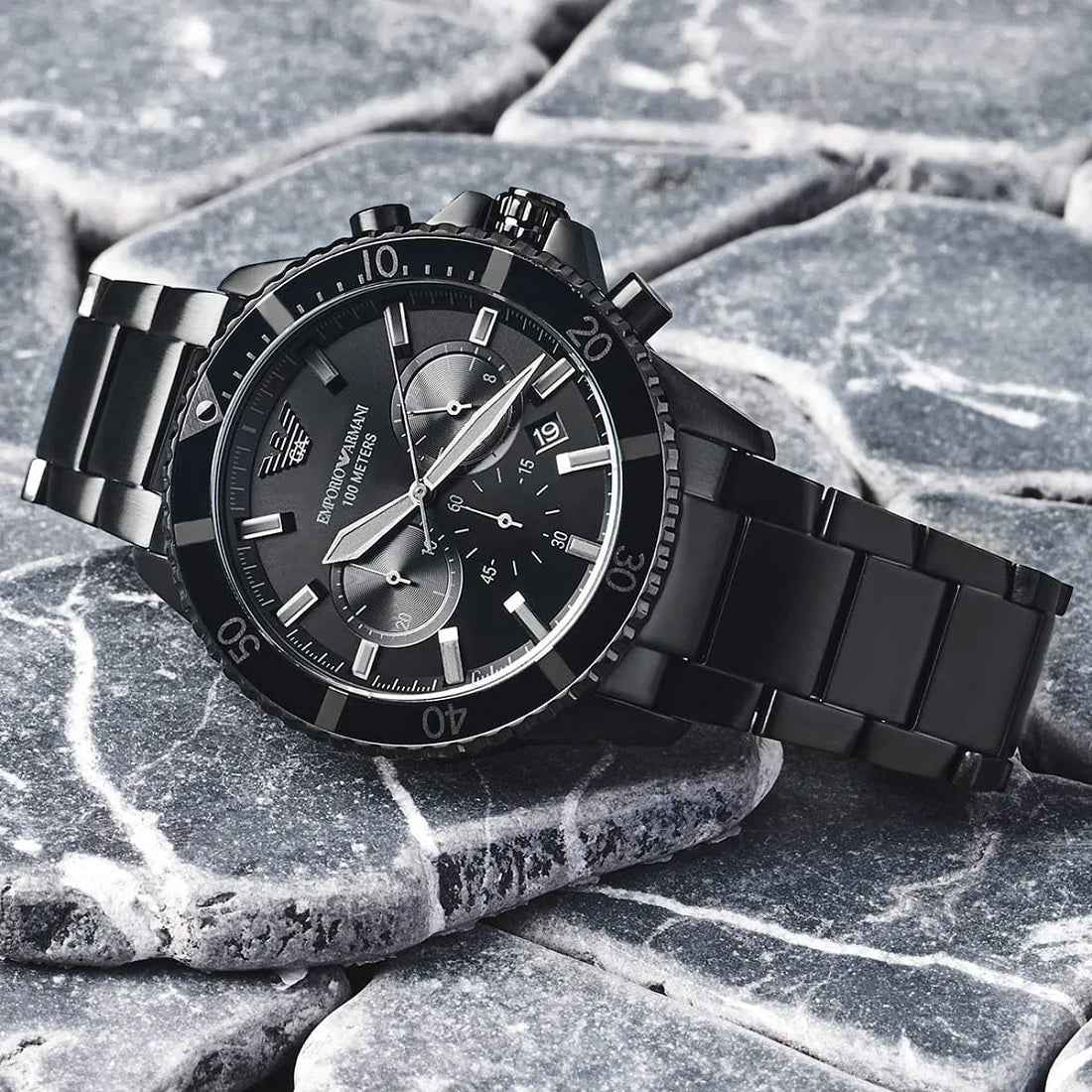 Emporio Armani AR11363 Men's Diver Style All Black Watch