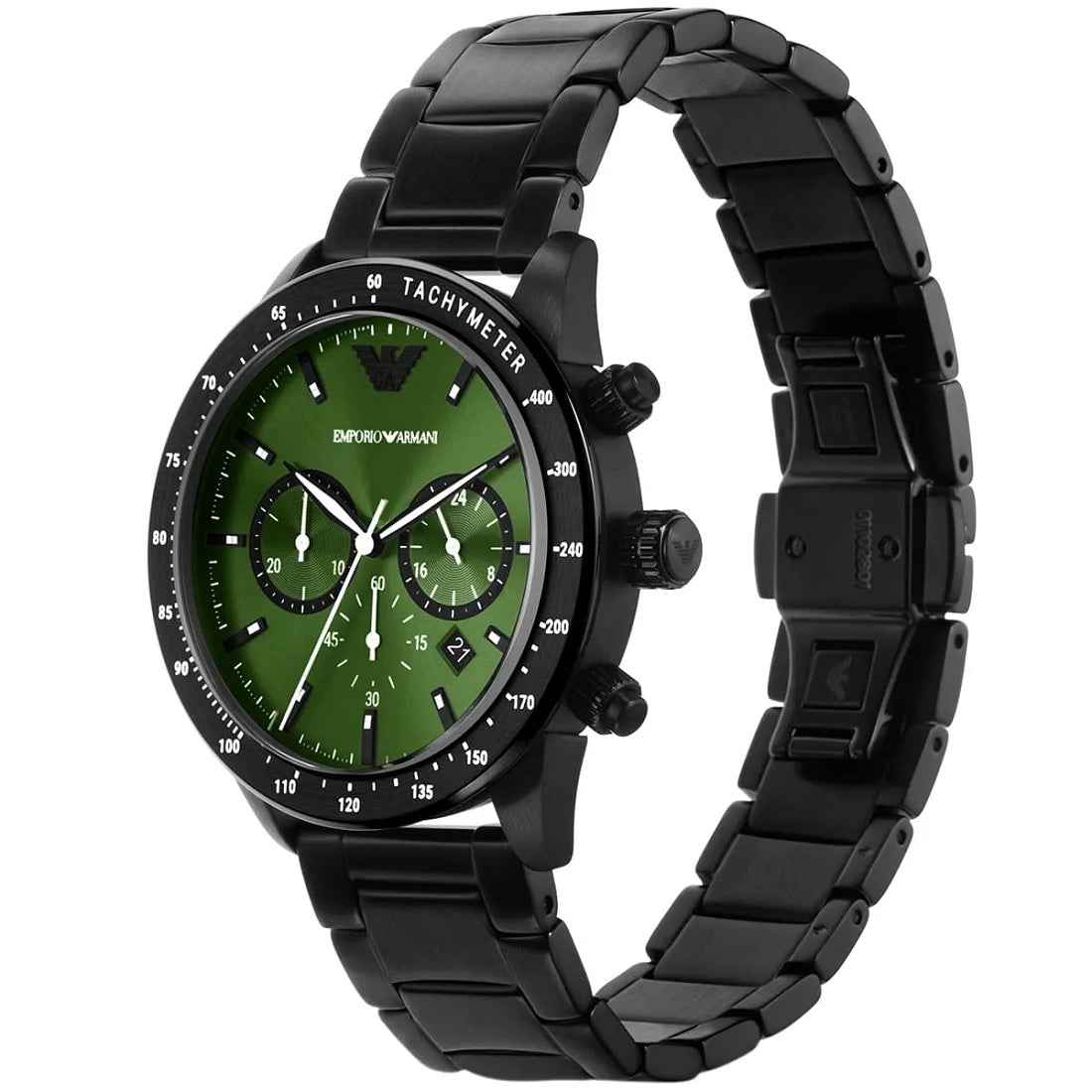 Emporio Armani AR11472 Mario Men's Black & Green Watch