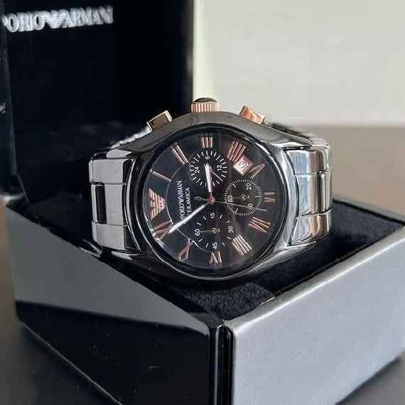 Emporio Armani AR1410 Valente Ceramic Men's Black & Rose Gold Watch