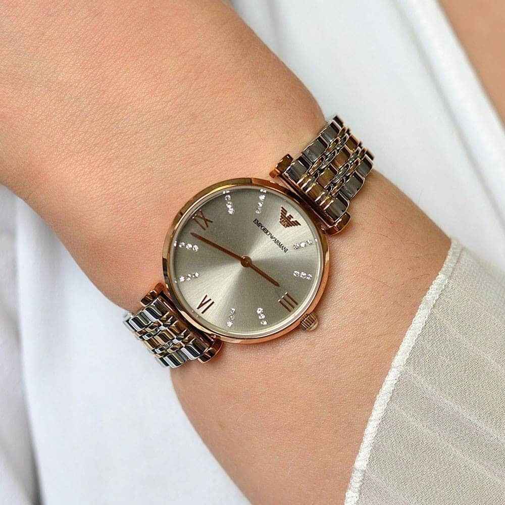 Emporio Armani AR1840 Gianni T-Bar Women's Two-Tone Watch