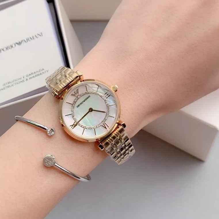 Emporio Armani AR1907 Gianni T-Bar Women's Gold Watch